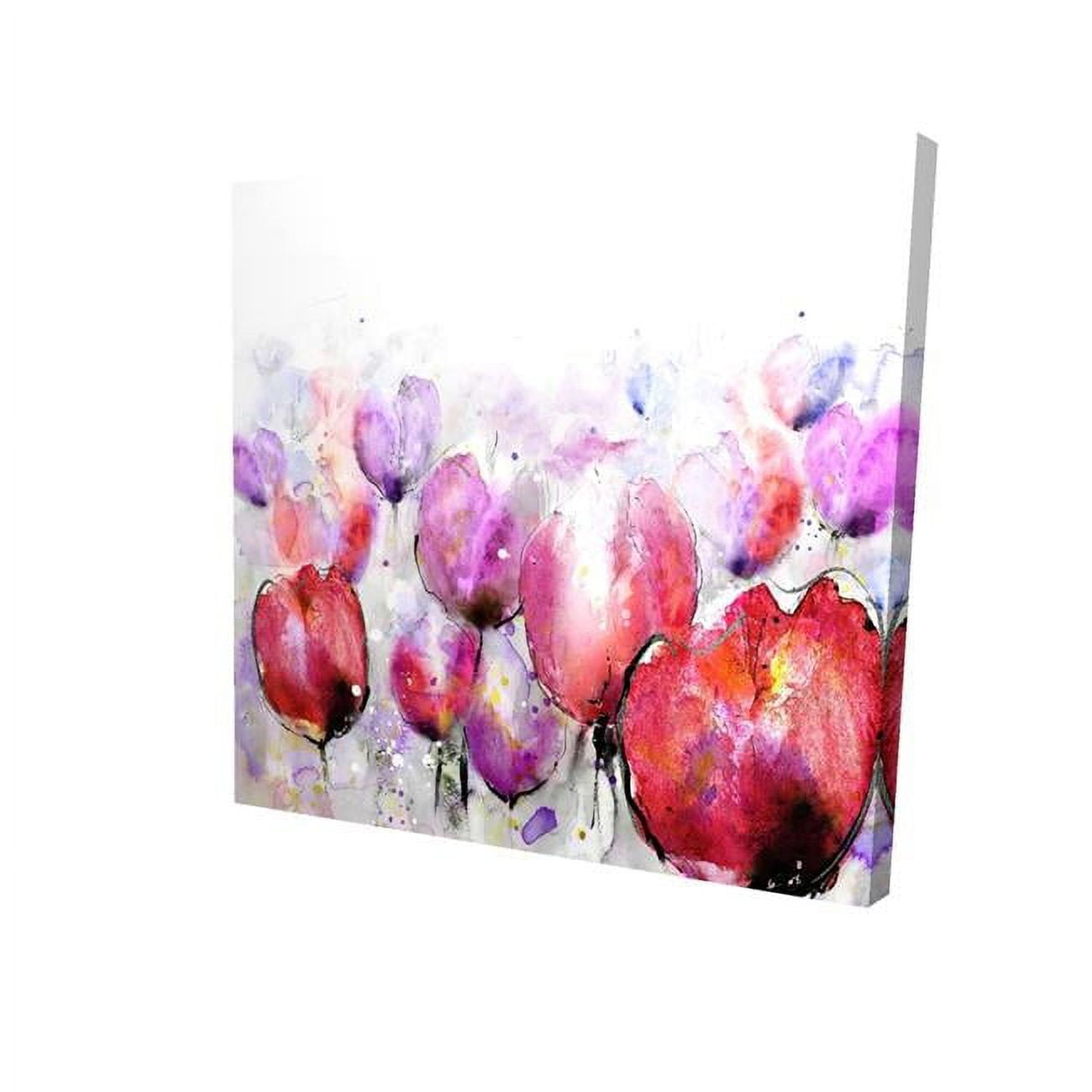 12 x 12 in. Pink Tulips Field-Print on Canvas