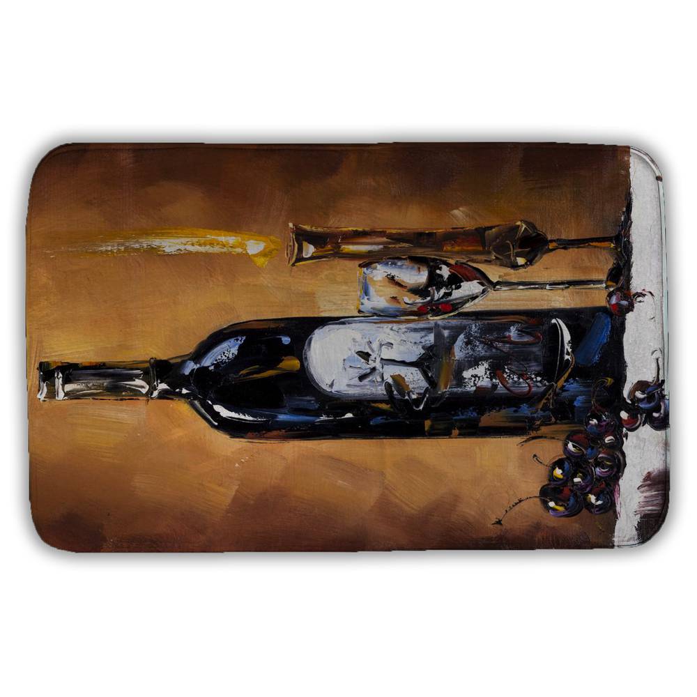 5930-3421-GA22 21 x 34 in. Candlelit Wine Bath Mat - Modern Kitchen Decor Essential