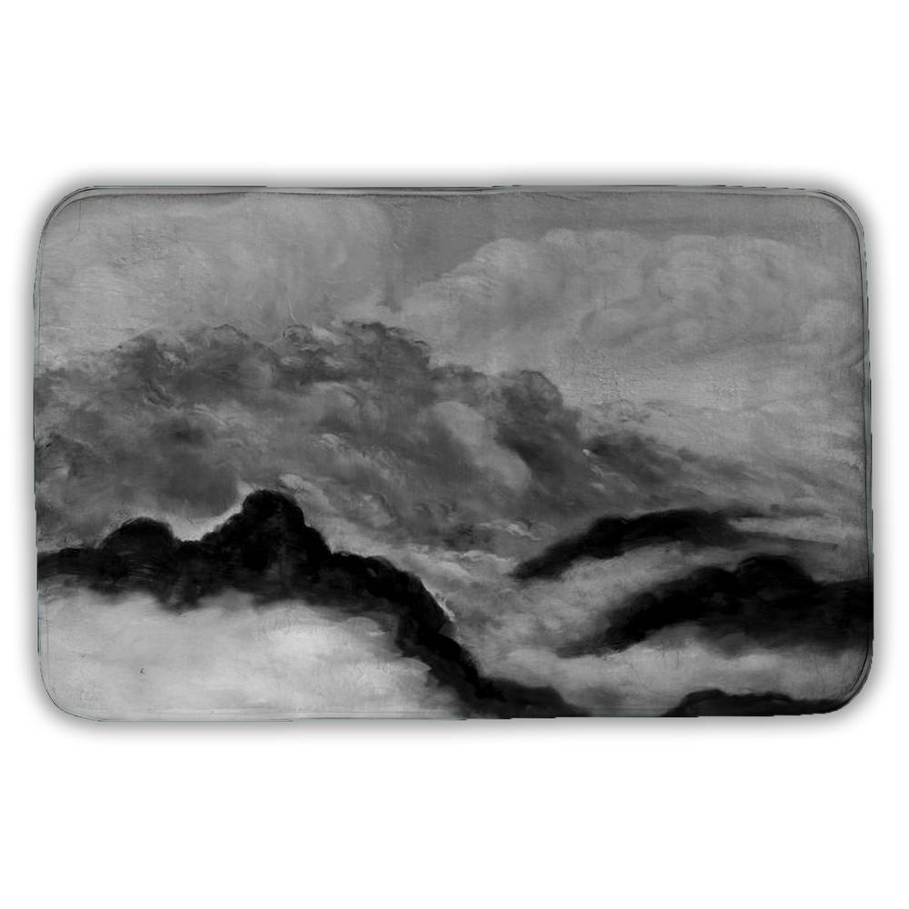 5930-2134-LA61-2 21 x 34 in. Gray Clouds Bath Mat - White Mountains Monochrome Home Decor