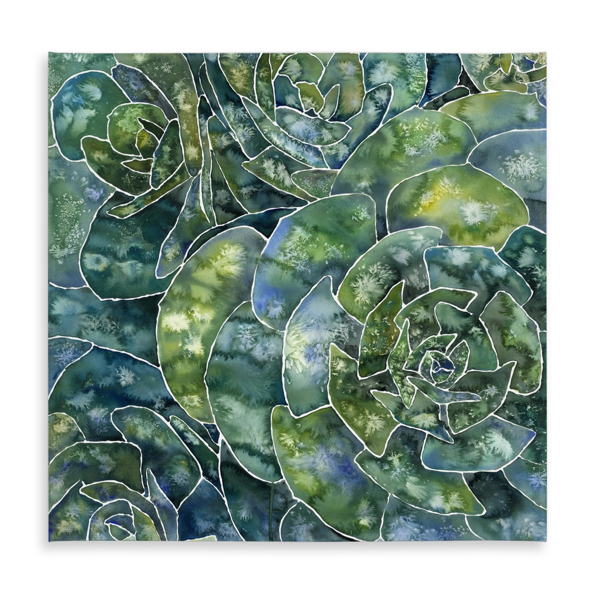Picture of Begin Home Decor C1TC5858JQNBL5 58 x 58 in. Green Abstract Cactus Tablecloth - Indoor & Outdoor Home Decor
