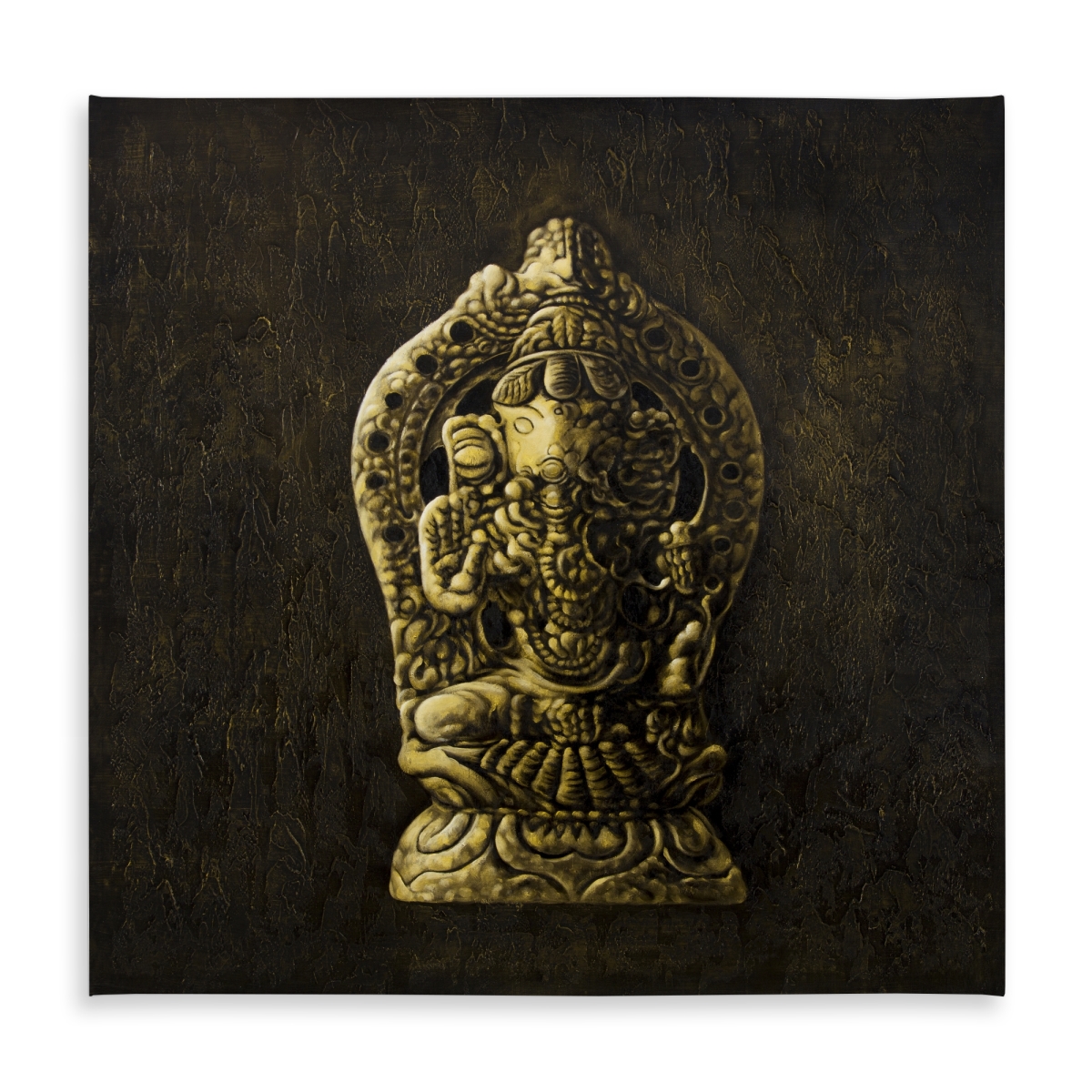Picture of Begin Home Decor C1TC5858GNQJQV 58 x 58 in. Lord Ganesha Ethnic Black Tablecloth - Indoor & Outdoor Decor