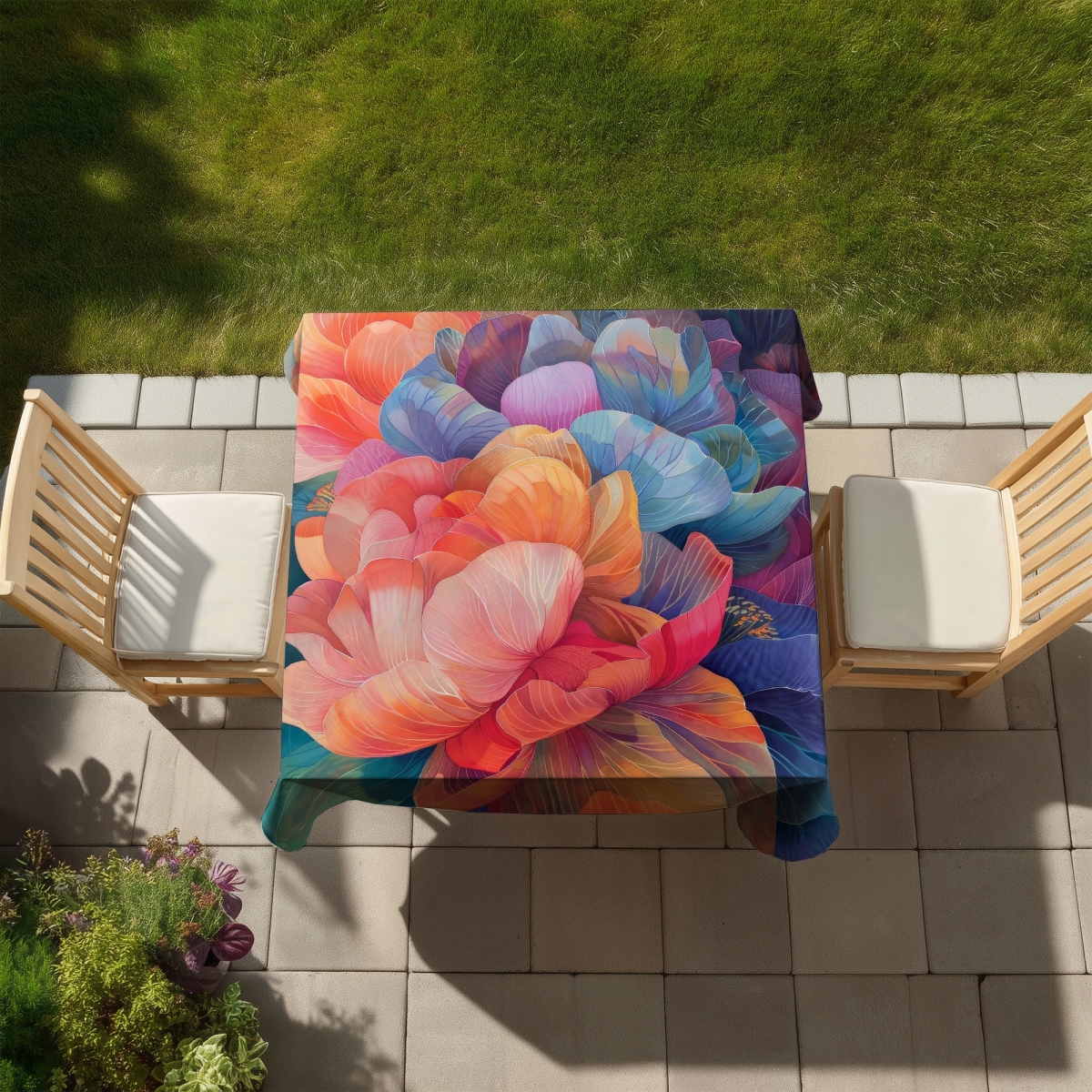 Picture of Begin Home Decor C1TC5858HJFL74 58 x 58 in. The Opening Indoor & Outdoor Tablecloth - Home Decor Essential