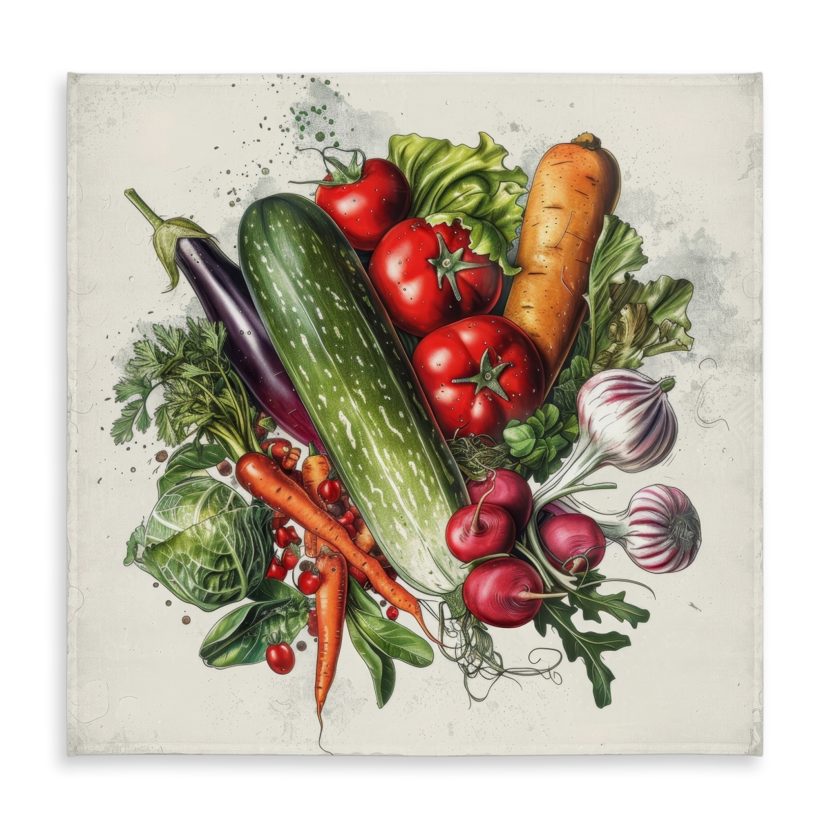 Picture of Begin Home Decor C1TC5858SBVAAD 58 x 58 in. Veggies Tablecloth - Indoor & Outdoor Home Decor - Stylish Design