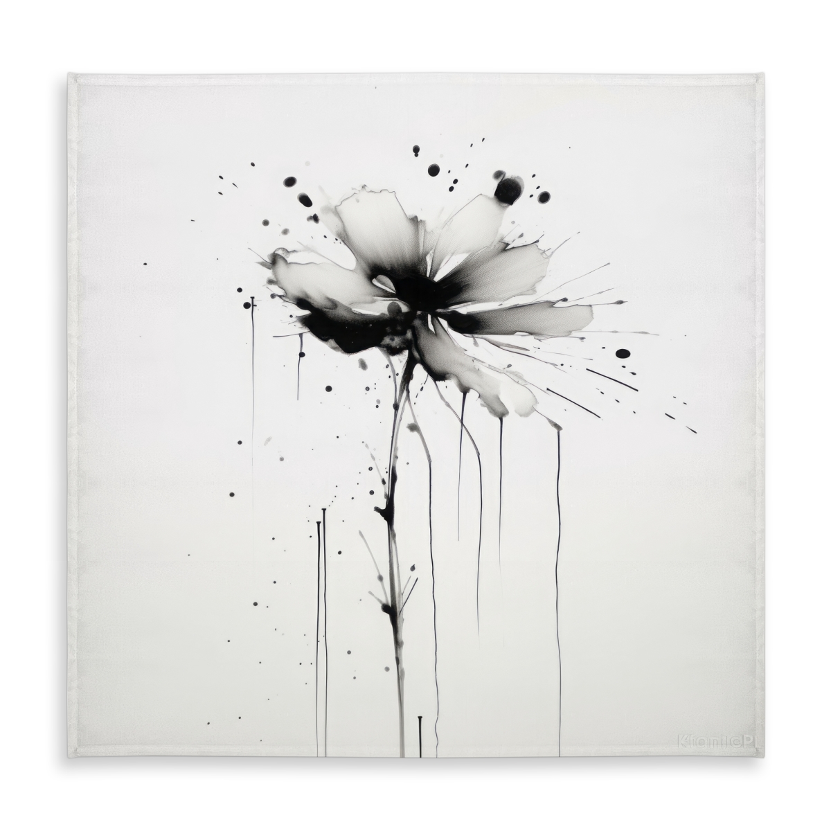 Picture of Begin Home Decor C1TC5858QZVJVY 58 x 58 in. Minimalist Abstract White Tablecloth - Exploding Flower Decor