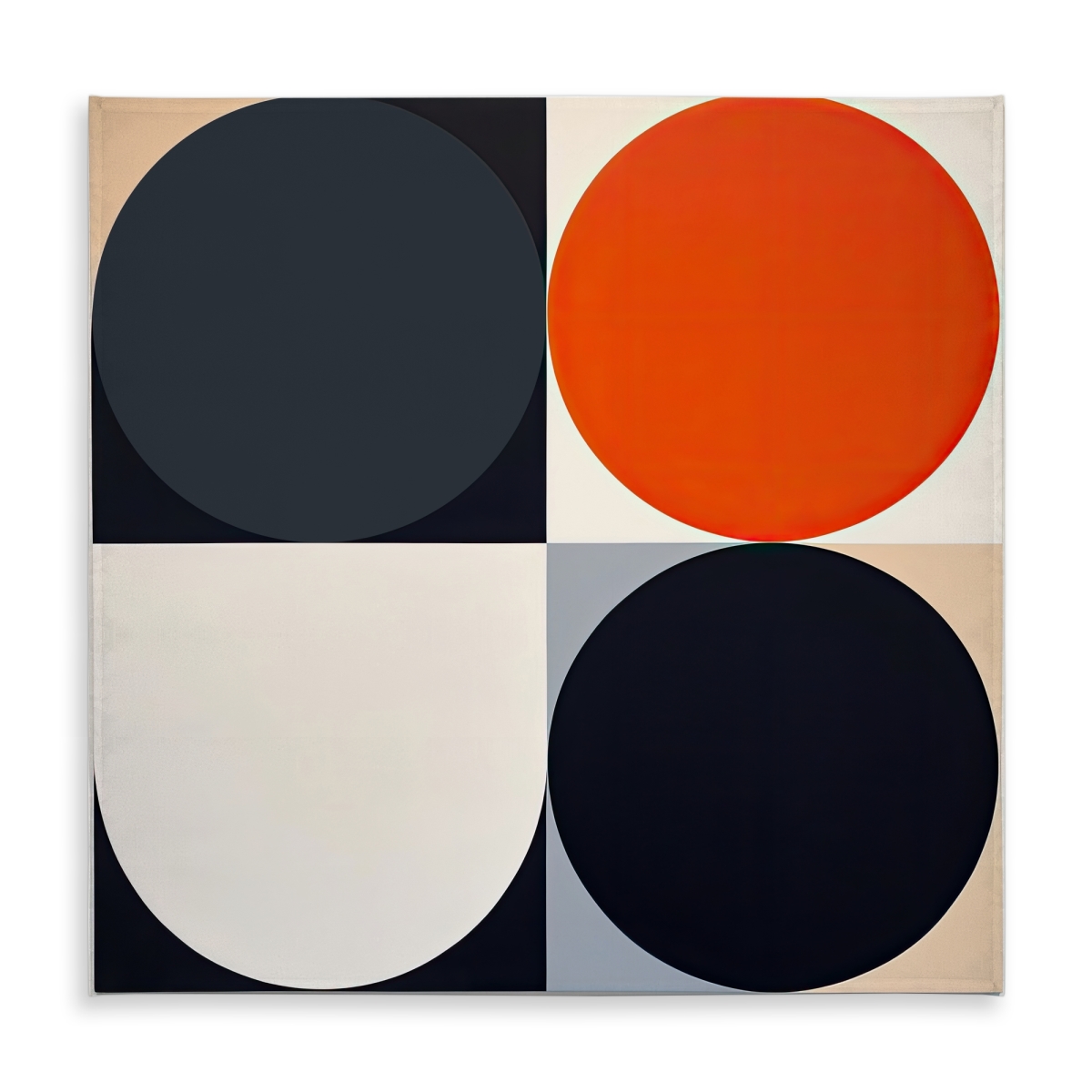 Picture of Begin Home Decor C1TC5858UWEPIZ 58 x 58 in. Split Circles Tablecloth - Abstract Minimalist Decor for Home