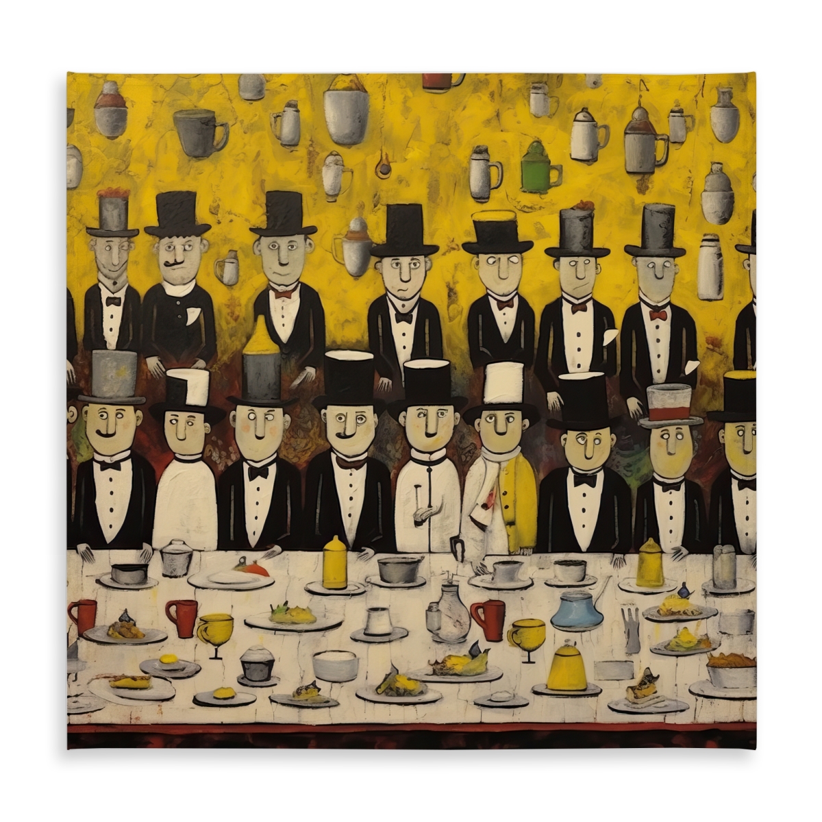 Picture of Begin Home Decor C1TC5858MHFU29 58 x 58 in. Discreet Banquet Tablecloth - American Food Abstract Decor