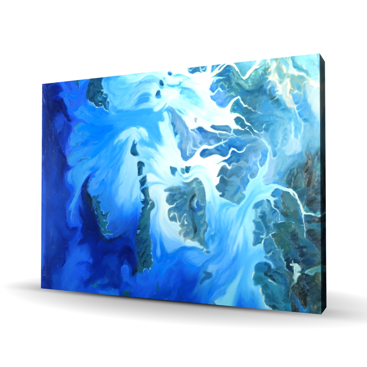 C1RC3648VH9VZJ 36 x 48 in. Satellite View of Mergui Islands - Turquoise Travel Canvas