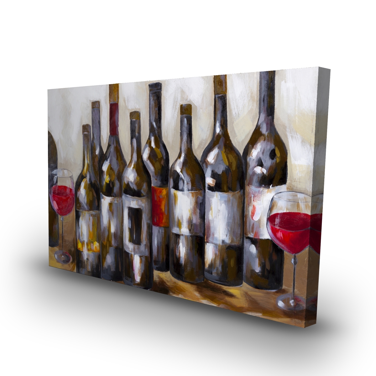 C1RC2436ASZC2Z 24 x 36 in. Red Wine Bottles - Still Life Brown Canvas for Home Decor