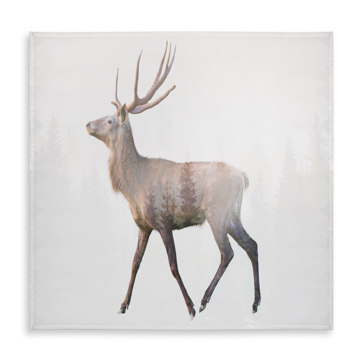 Picture of Begin Home Decor C1TC5858X3UGRI 58 x 58 in. Deer & Forest Tablecloth - Trees Bedroom Animals Decor