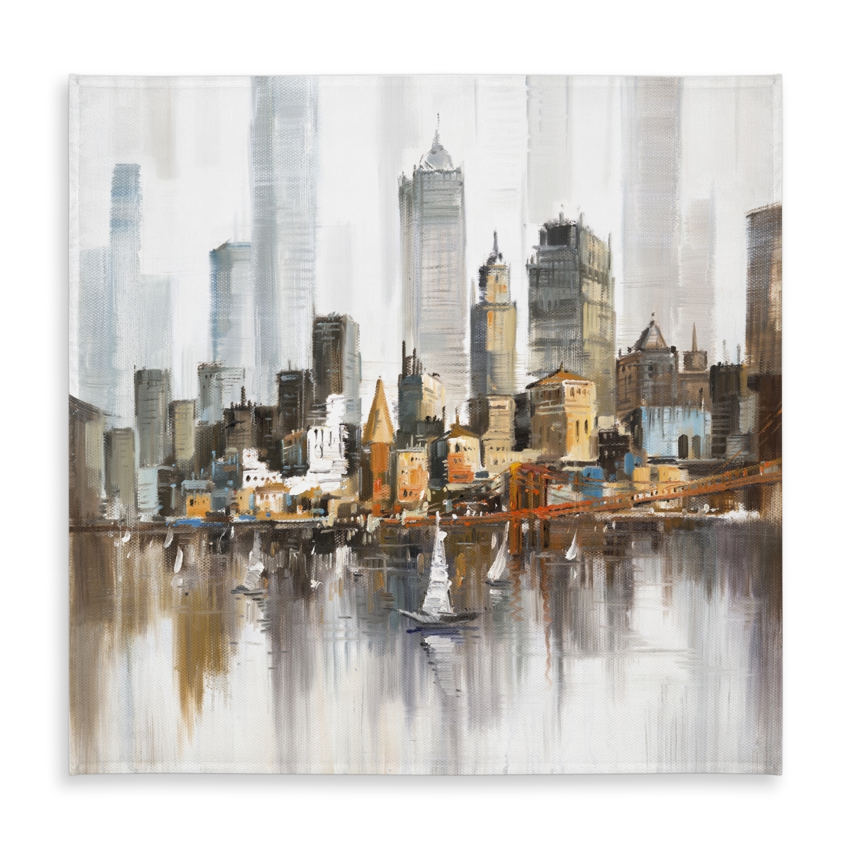Picture of Begin Home Decor C1TC5858FVDF4M 58 x 58 in. Urban Landscape Tablecloth - Indoor & Outdoor Home Decor