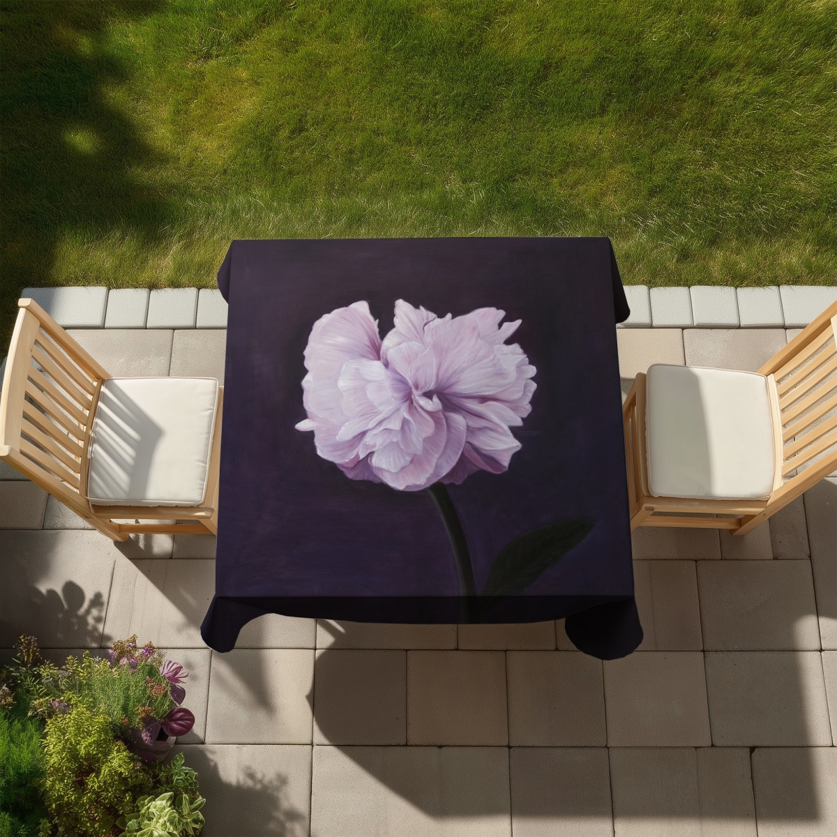 Picture of Begin Home Decor C1TC58581N8Y7V 58 x 58 in. Beautiful Purple Flower Tablecloth - Indoor & Outdoor Home Decor