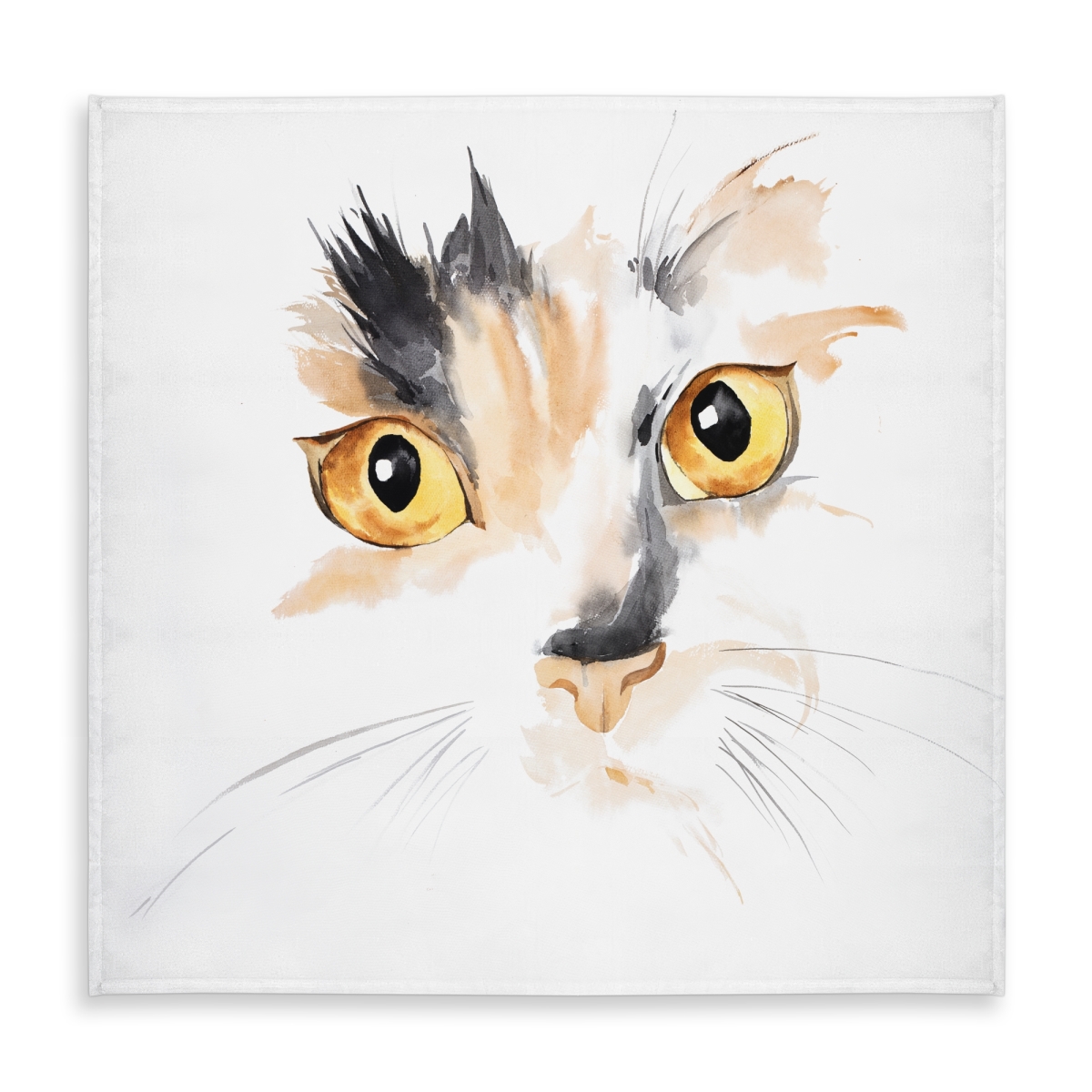 Picture of Begin Home Decor C1TC5858ICZ3QA 58 x 58 in. Watercolor Cat Face Tablecloth - Indoor & Outdoor Home Decor
