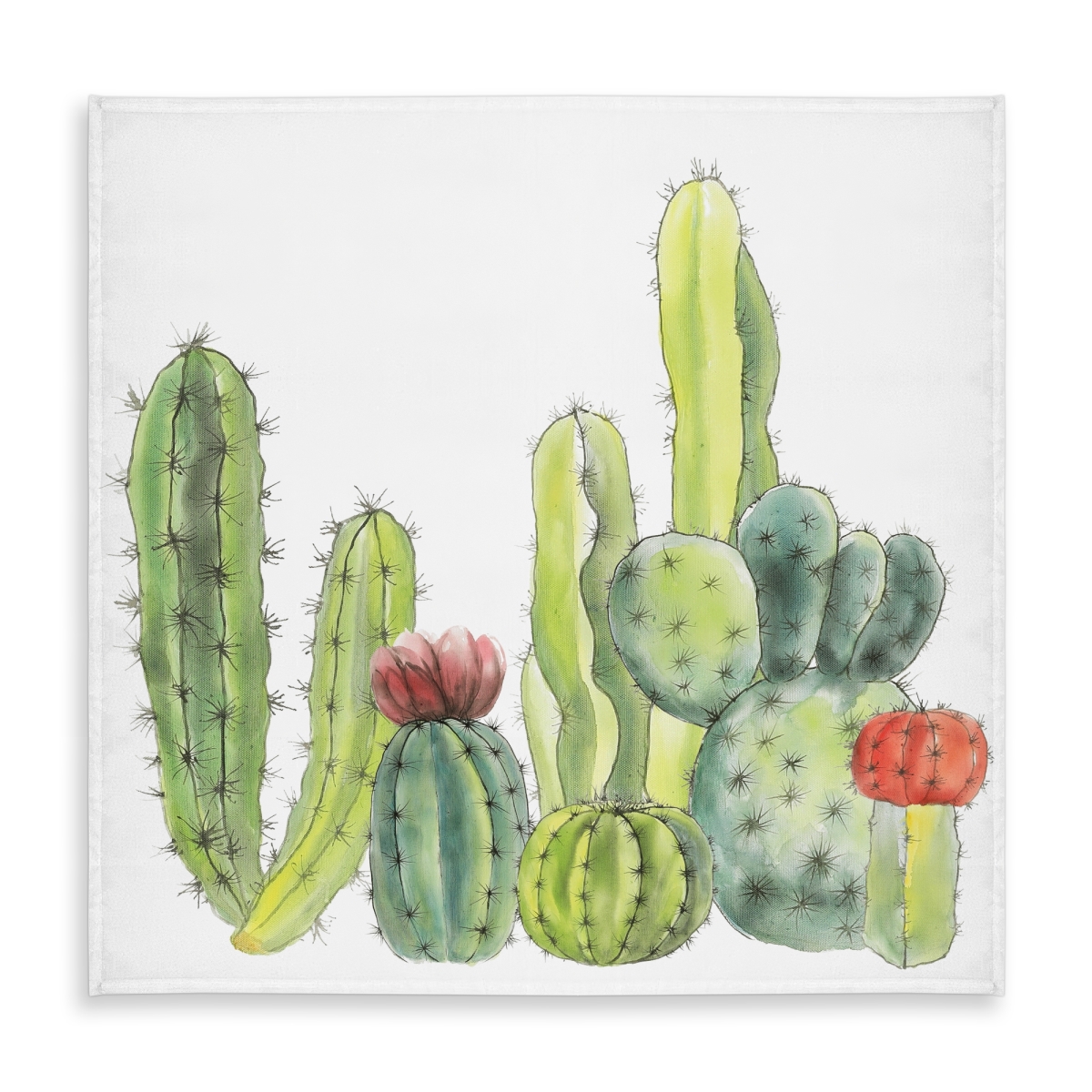 Picture of Begin Home Decor C1TC5858CRYSD1 58 x 58 in. Botanical Green Small Cactus Tablecloth - Indoor & Outdoor Decor