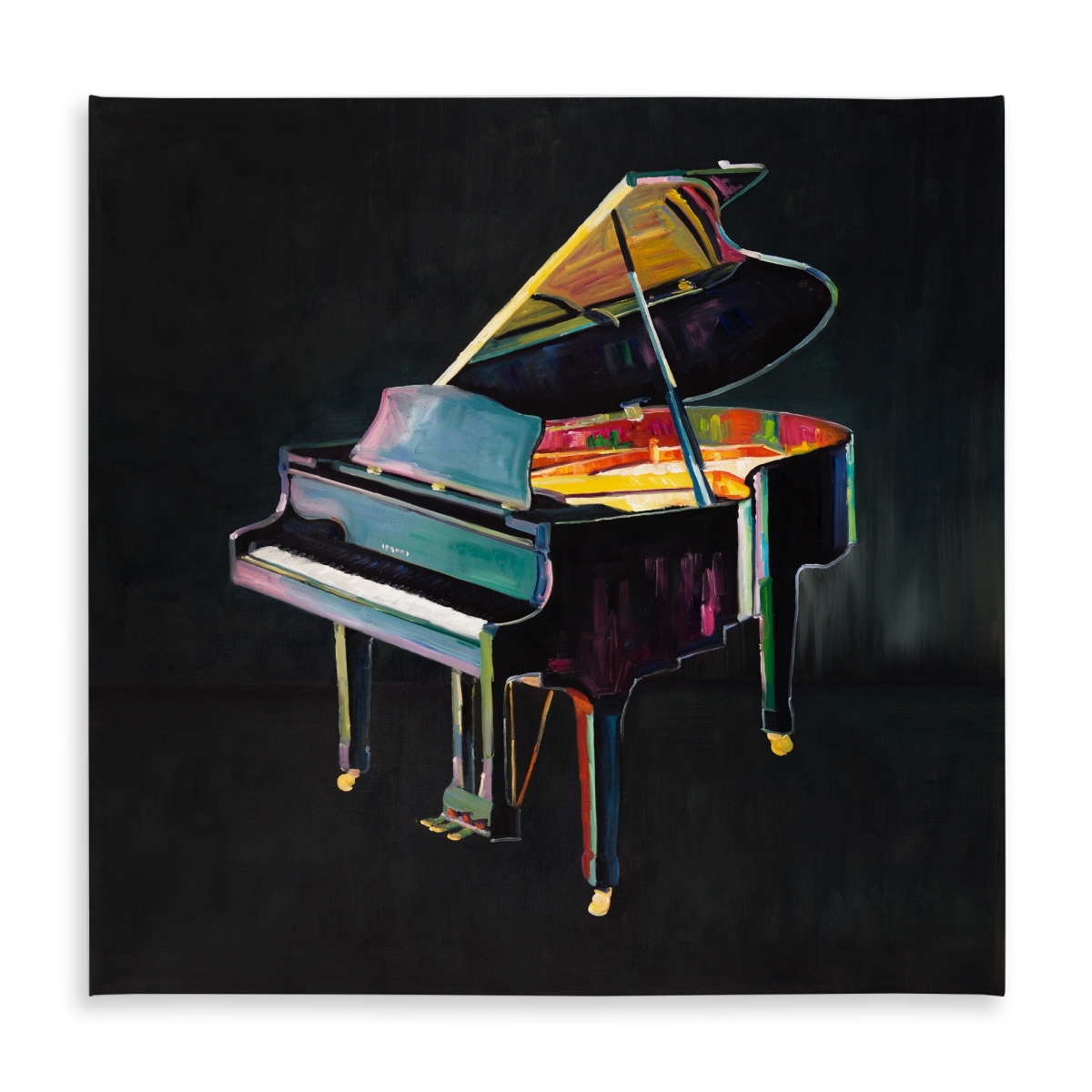 Picture of Begin Home Decor C1TC5858Y55JWL 58 x 58 in. Colorful Piano Tablecloth - Indoor & Outdoor Instrument Gray Decor