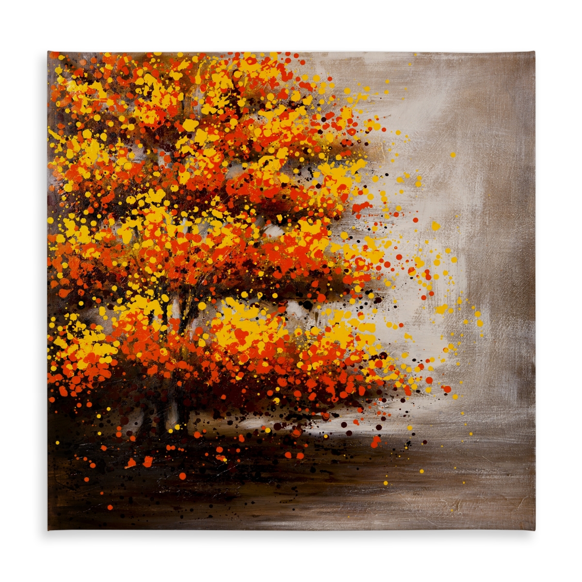 Picture of Begin Home Decor C1TC5858YCS8L2 58 x 58 in. Dotted Tree Brown Tablecloth - Indoor & Outdoor Home Decor