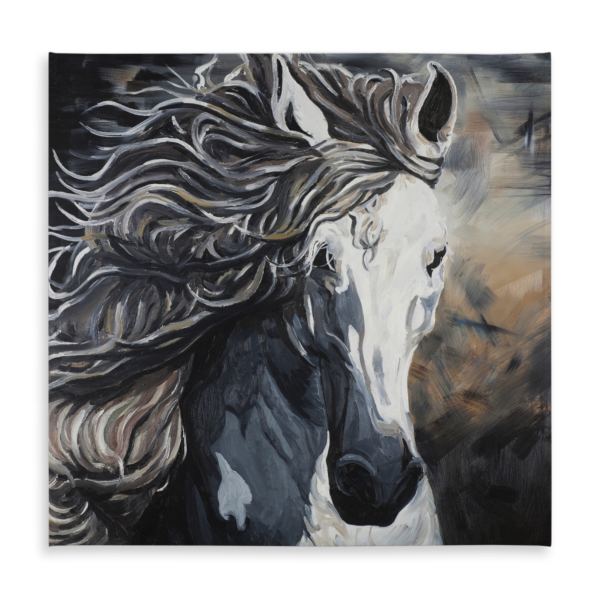 Picture of Begin Home Decor C1TC5858F4O8OE 58 x 58 in. Front Wild Horse Tablecloth - Farm Animal Decor for Home