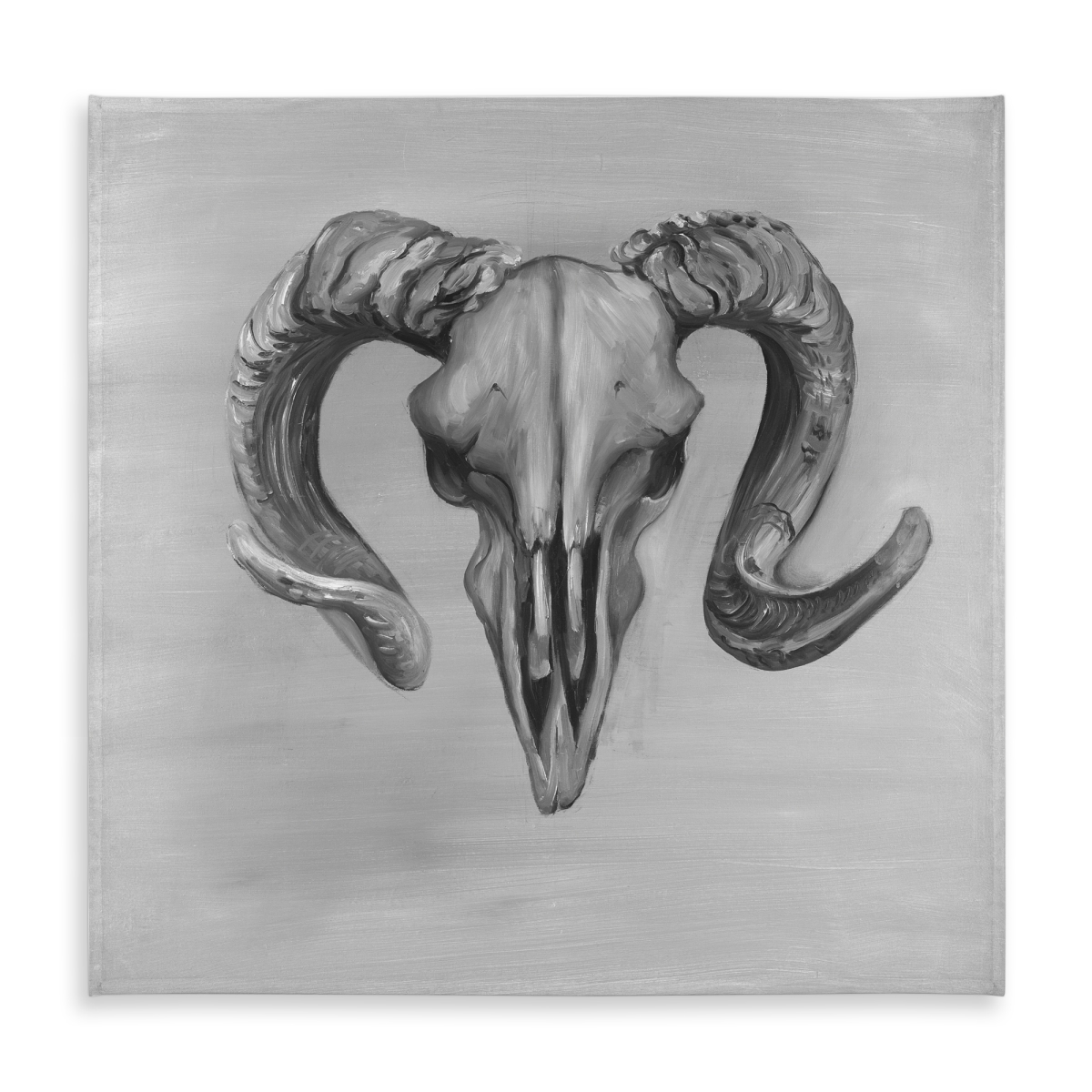 Picture of Begin Home Decor C1TC5858RF9I9U 58 x 58 in. Gray Monochrome Farm Animal Tablecloth - Grayscale Aries Skull