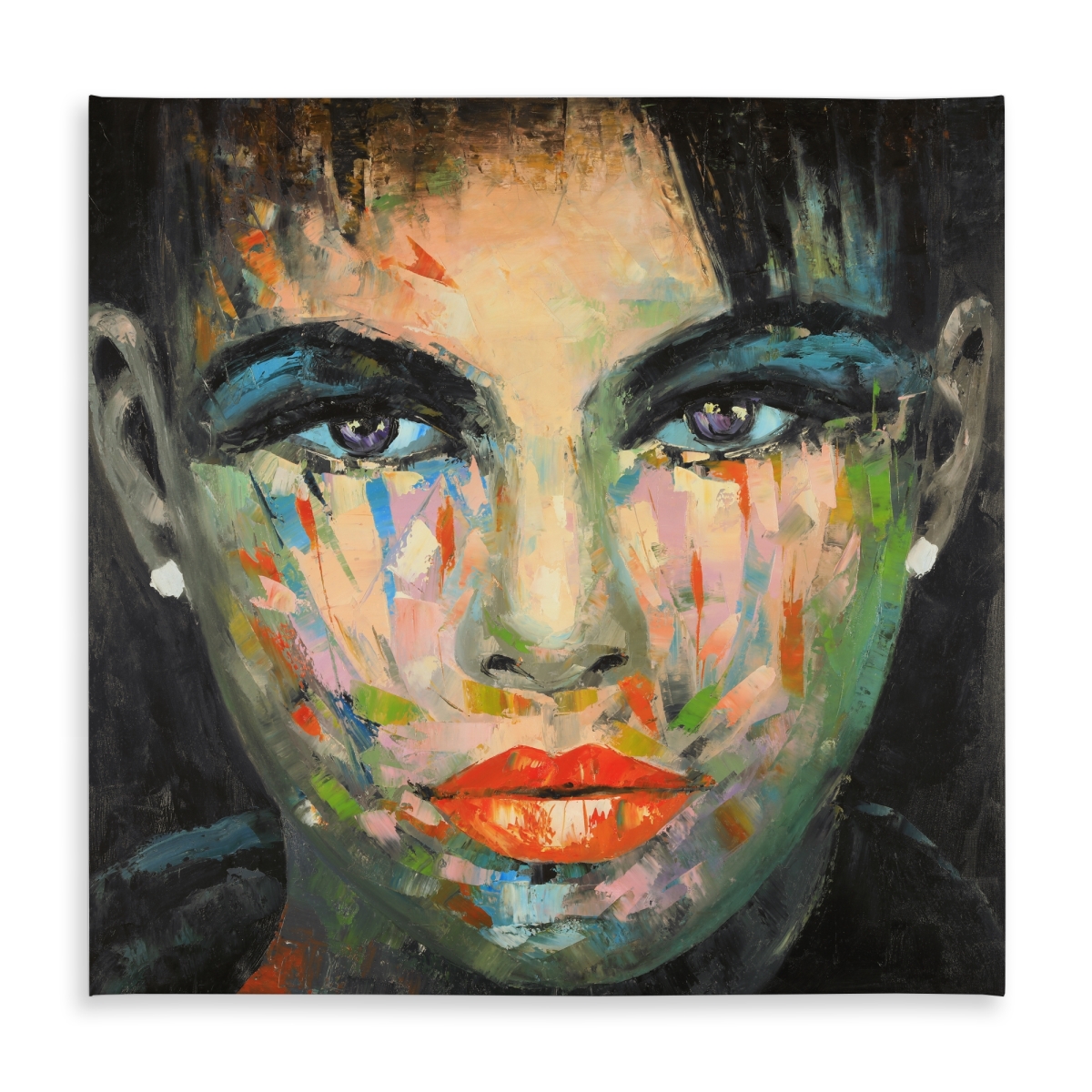 Picture of Begin Home Decor C1TC5858TJLVGB 58 x 58 in. Abstract Portrait Tablecloth - Indoor & Outdoor Home Decor