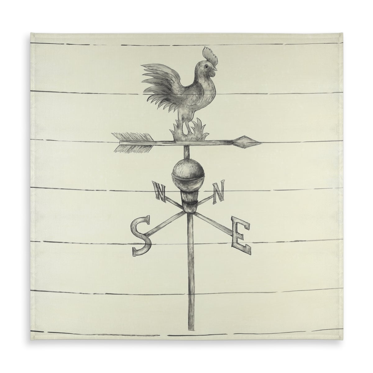 Picture of Begin Home Decor C1TC5858WWXHQX 58 x 58 in. Rustic Gray Tablecloth - Vintage Weathervane for Home Decor