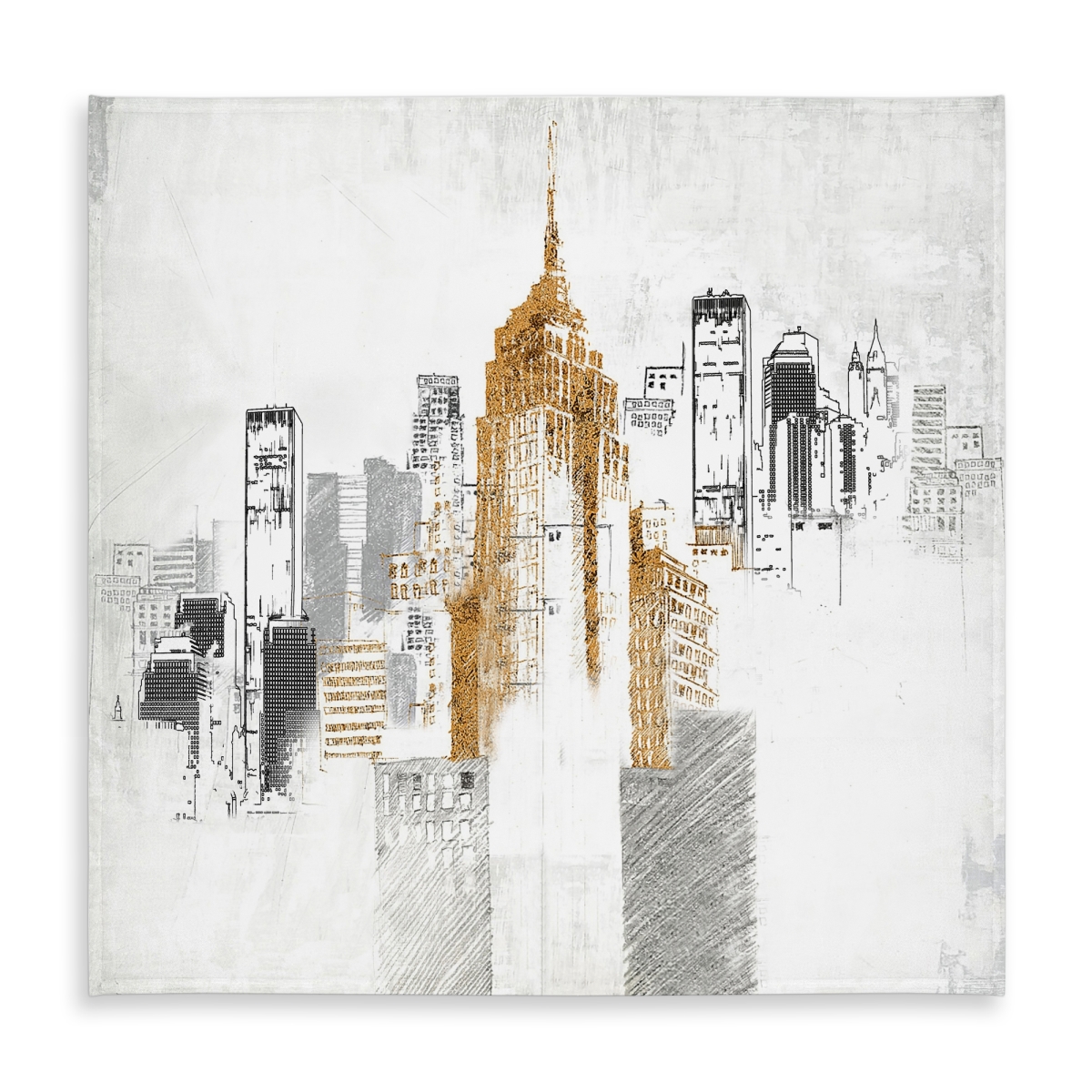 Picture of Begin Home Decor C1TC5858I9AB4O 58 x 58 in. Blurry Sketch Style Cityscape Indoor & Outdoor Tablecloth Decor