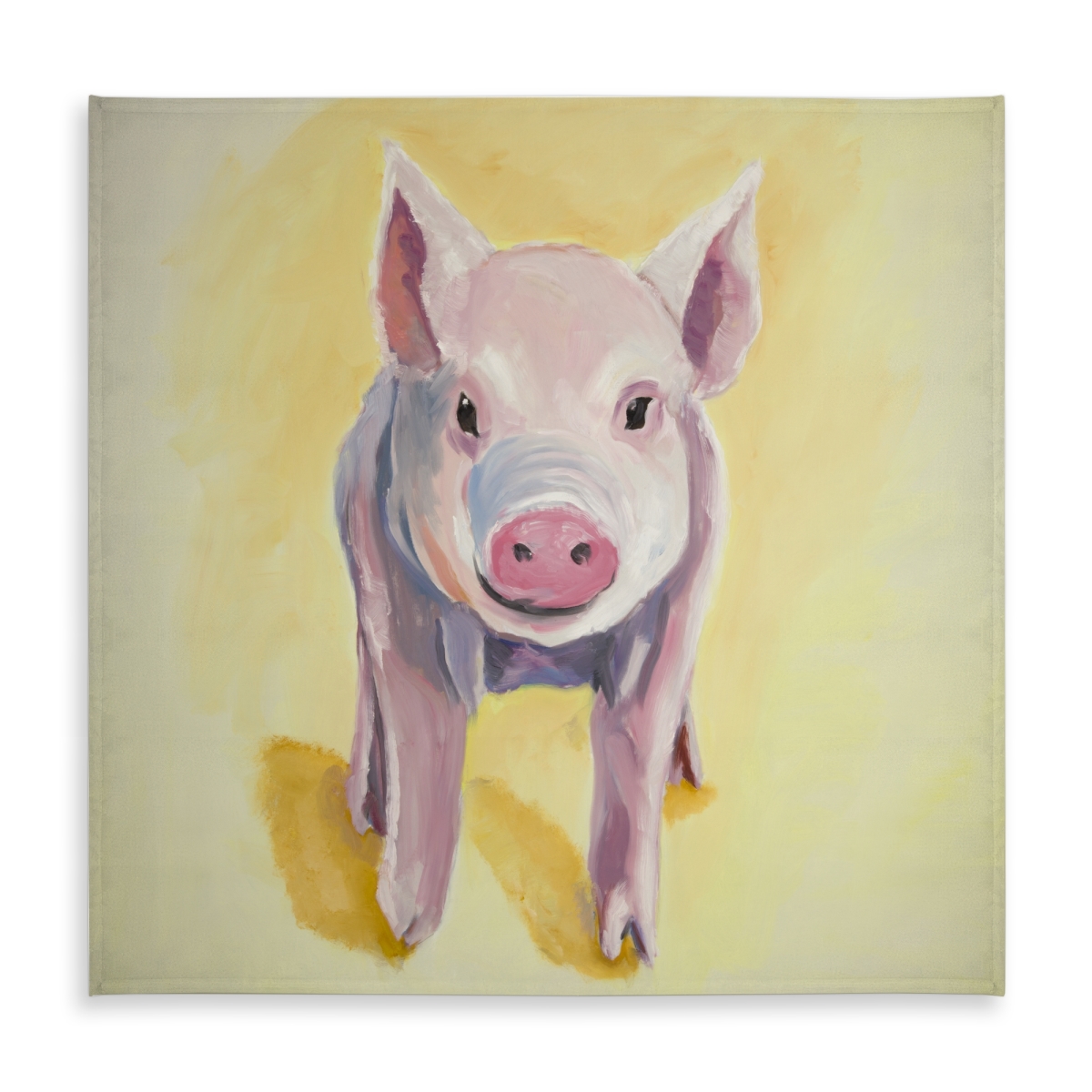Picture of Begin Home Decor C1TC5858B9KITM 58 x 58 in. Solitary Pig Tablecloth - Yellow Farm Animal Decor - Indoor & Outdoor