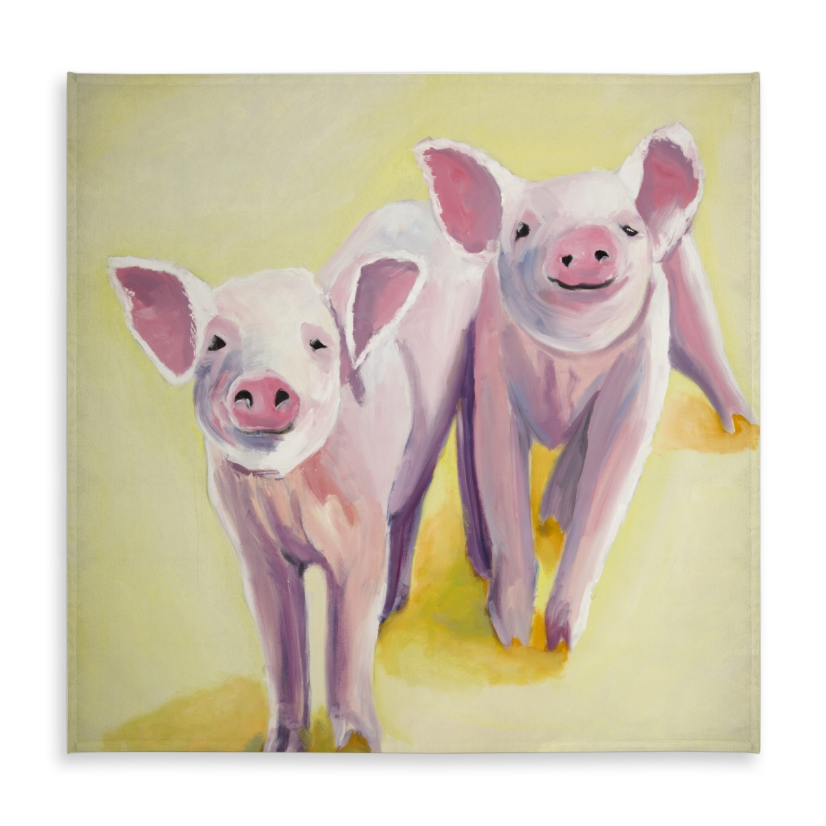 Picture of Begin Home Decor C1TC5858G3GSBS 58 x 58 in. Two Smiling Pigs Tablecloth - Farm Animals Indoor & Outdoor Decor