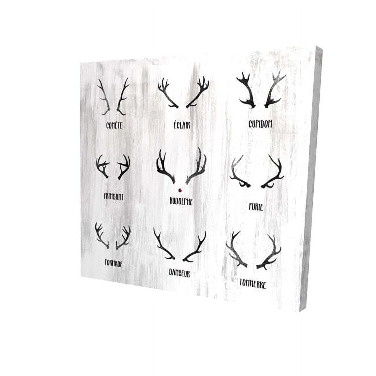 12 x 12 in. Santa Claus Reindeer-Print on Canvas