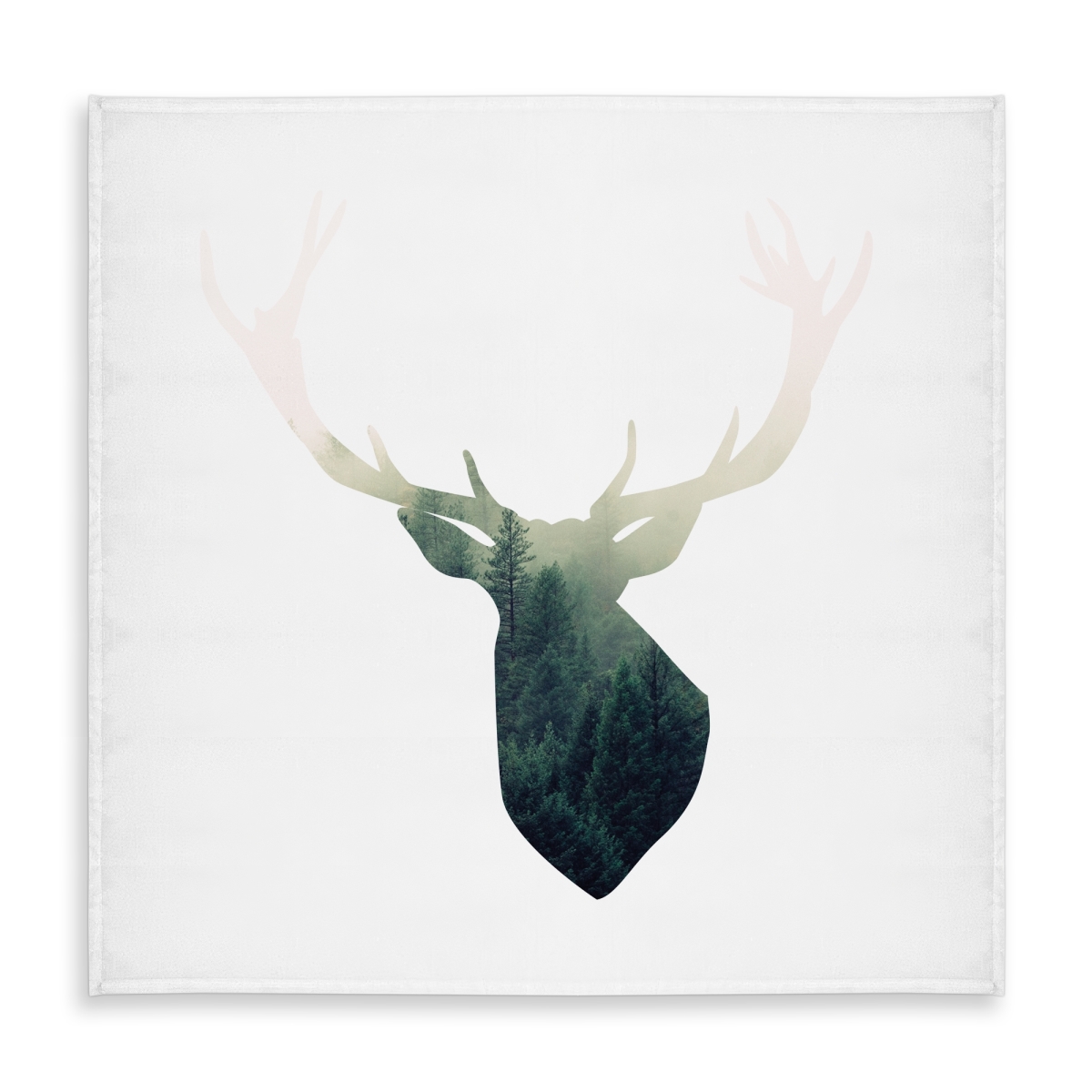 Picture of Begin Home Decor C1TC5858P0LMCK 58 x 58 in. Scandinavian Green Animals Tablecloth - Deer Head Design Decor