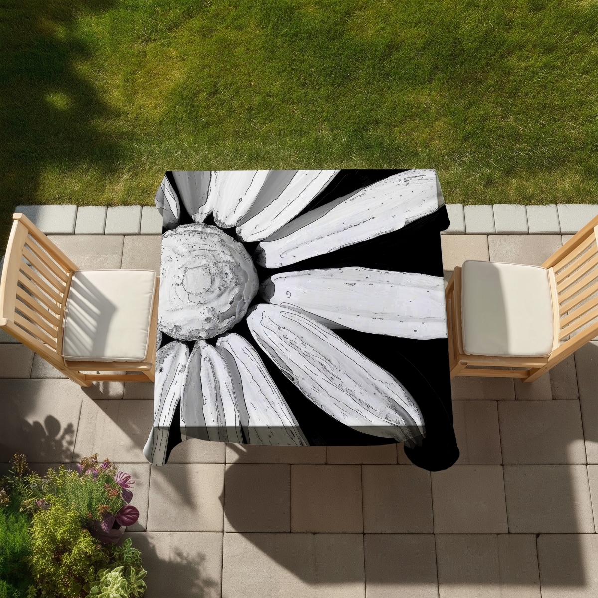 Picture of Begin Home Decor C1TC58586Z1F8E 58 x 58 in. Seen From Up Close - Versatile Indoor & Outdoor Tablecloth