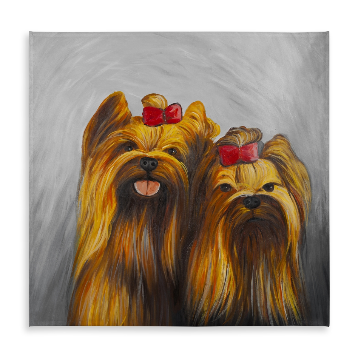 Picture of Begin Home Decor C1TC5858ONGCST 58 x 58 in. Two Dogs Bow Tie Tablecloth - Indoor & Outdoor Home Decor