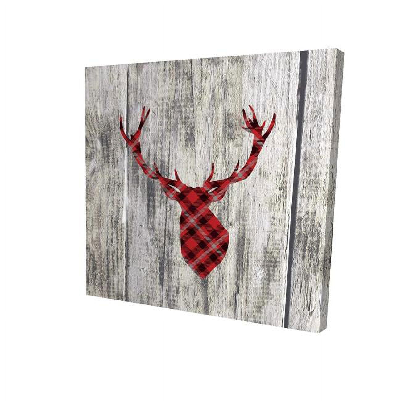12 x 12 in. Wood & Deer-Print on Canvas