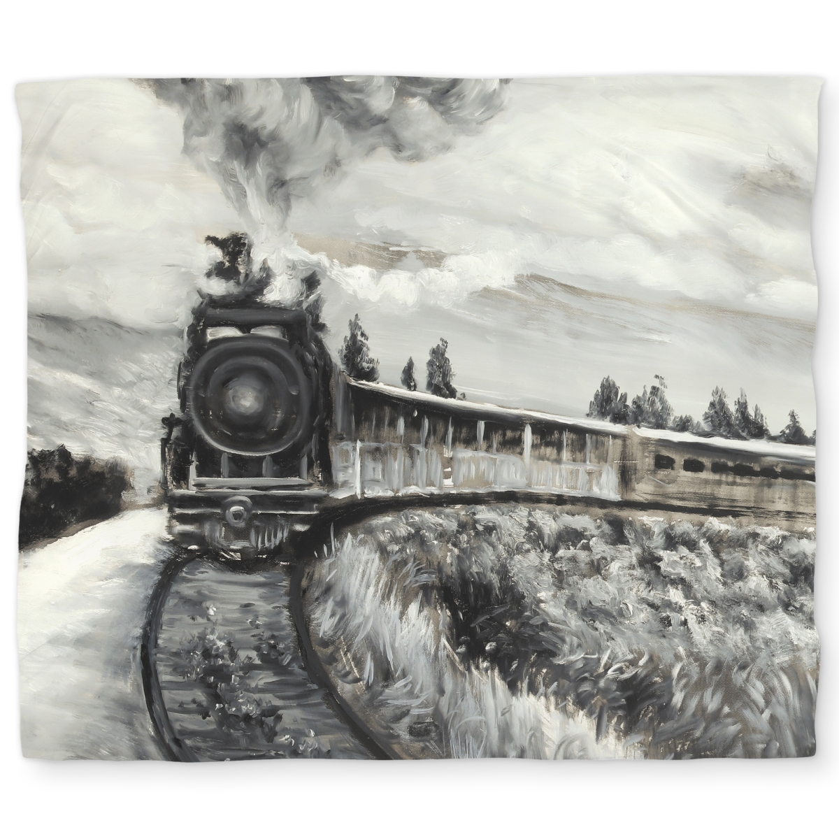 C1DCKSW06TCS6U Steam Engine Train Beige King Size Duvet Cover for Home Decor