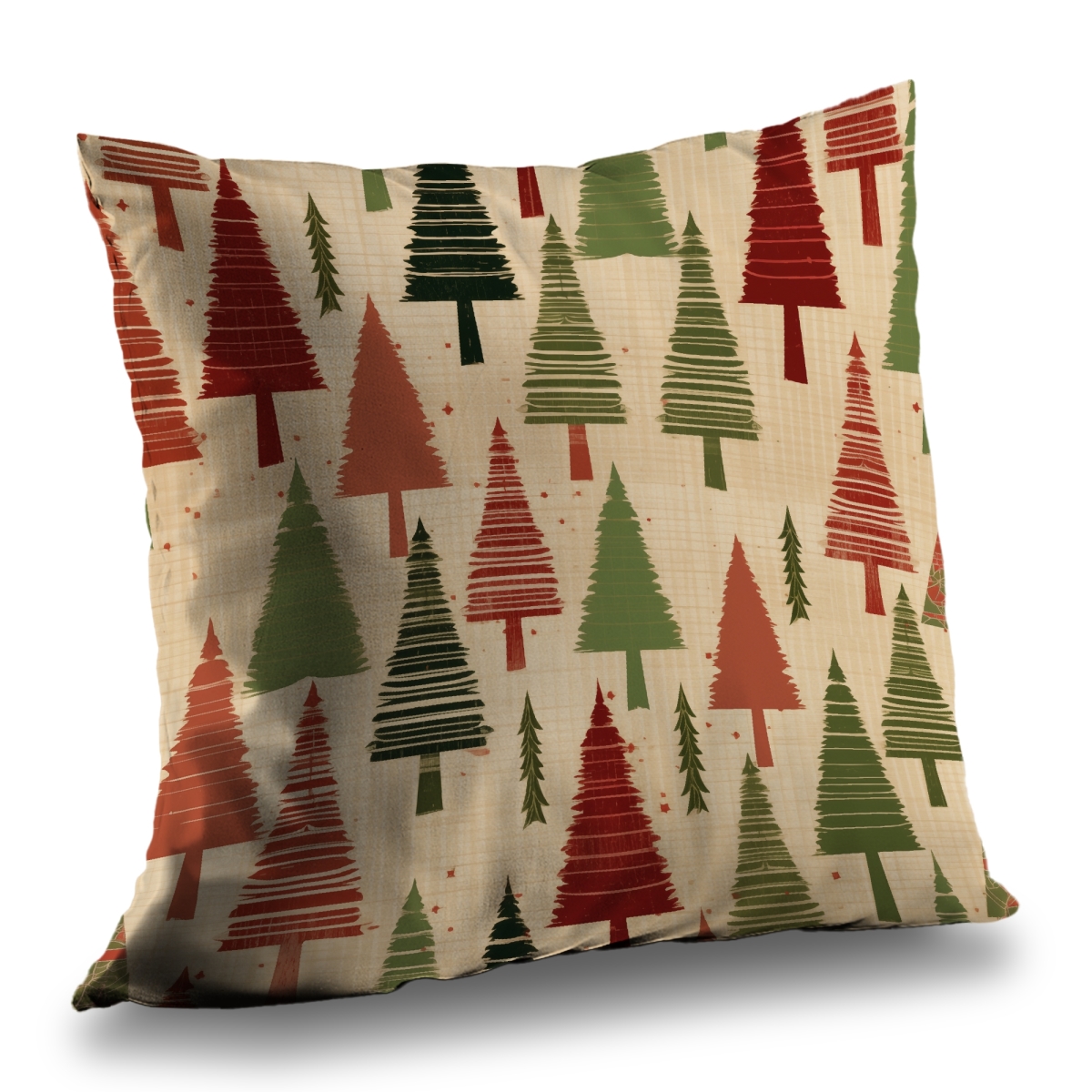 C1PT1414I7M6ZI 14 x 14 in. Christmas Tree Pattern Beige Poly Twill Throw Pillow Insert
