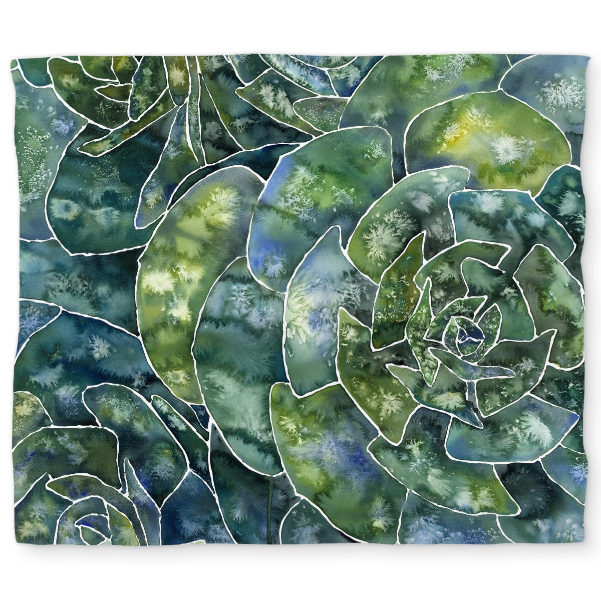 C1DCKSW0C8RF0J Abstract Succulents King Size Duvet Cover - Illustrative Cactus Decor