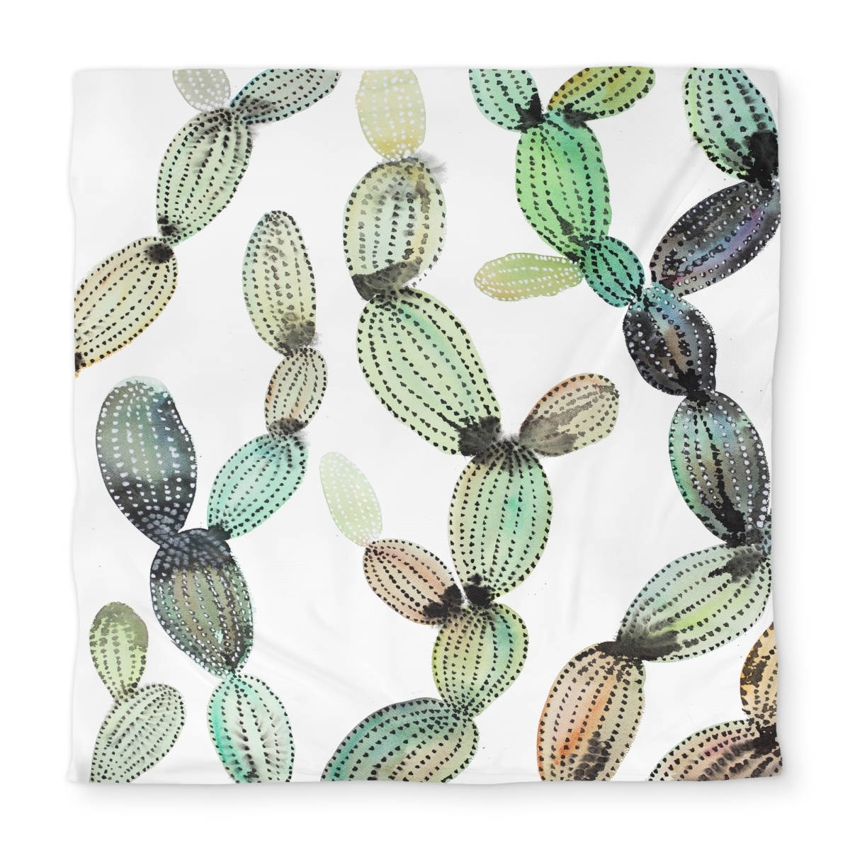 C1DCQSW09C454L Cactus Pattern Queen Size Duvet Cover - Floral & Botanical Home Decor