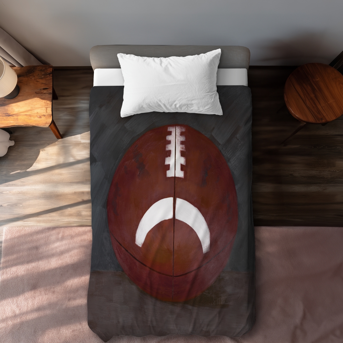 C1DCTSW05RFP4T Football Ball Still Life Man Cave Twin Size Duvet Cover - Home Decor