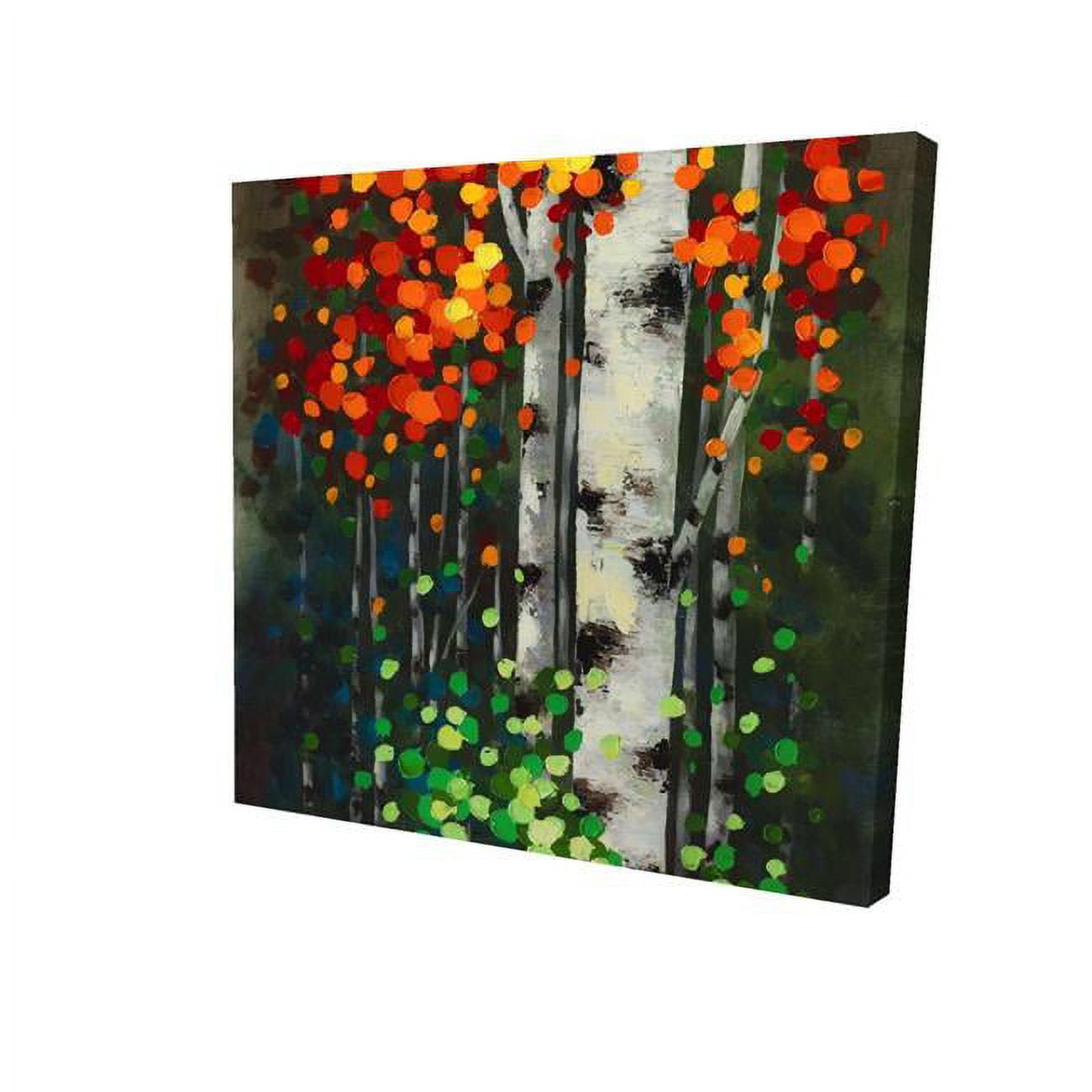 12 x 12 in. Birch with Two-Tone Leaves-Print on Canvas