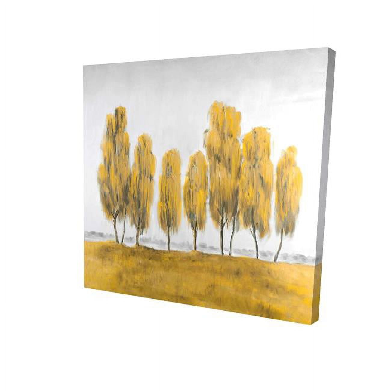 12 x 12 in. Seven Abstract Yellow Trees-Print on Canvas