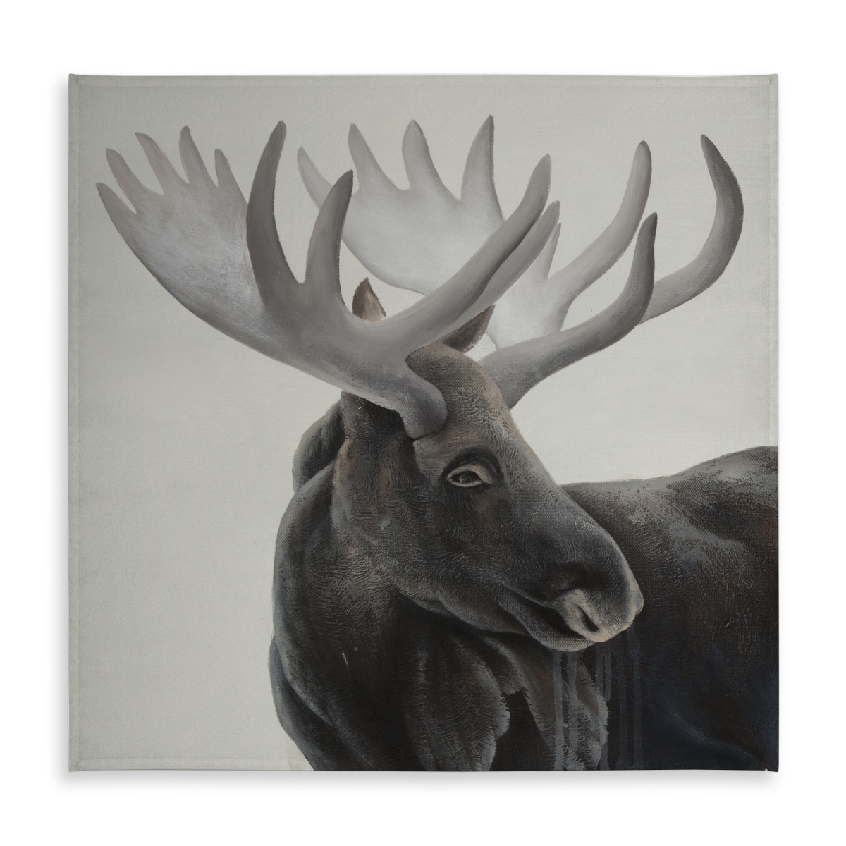 Picture of Begin Home Decor C1TC58586GOBTX 58 x 58 in. Rustic Brown Deer Tablecloth-Grayscale Moose Profile Decor