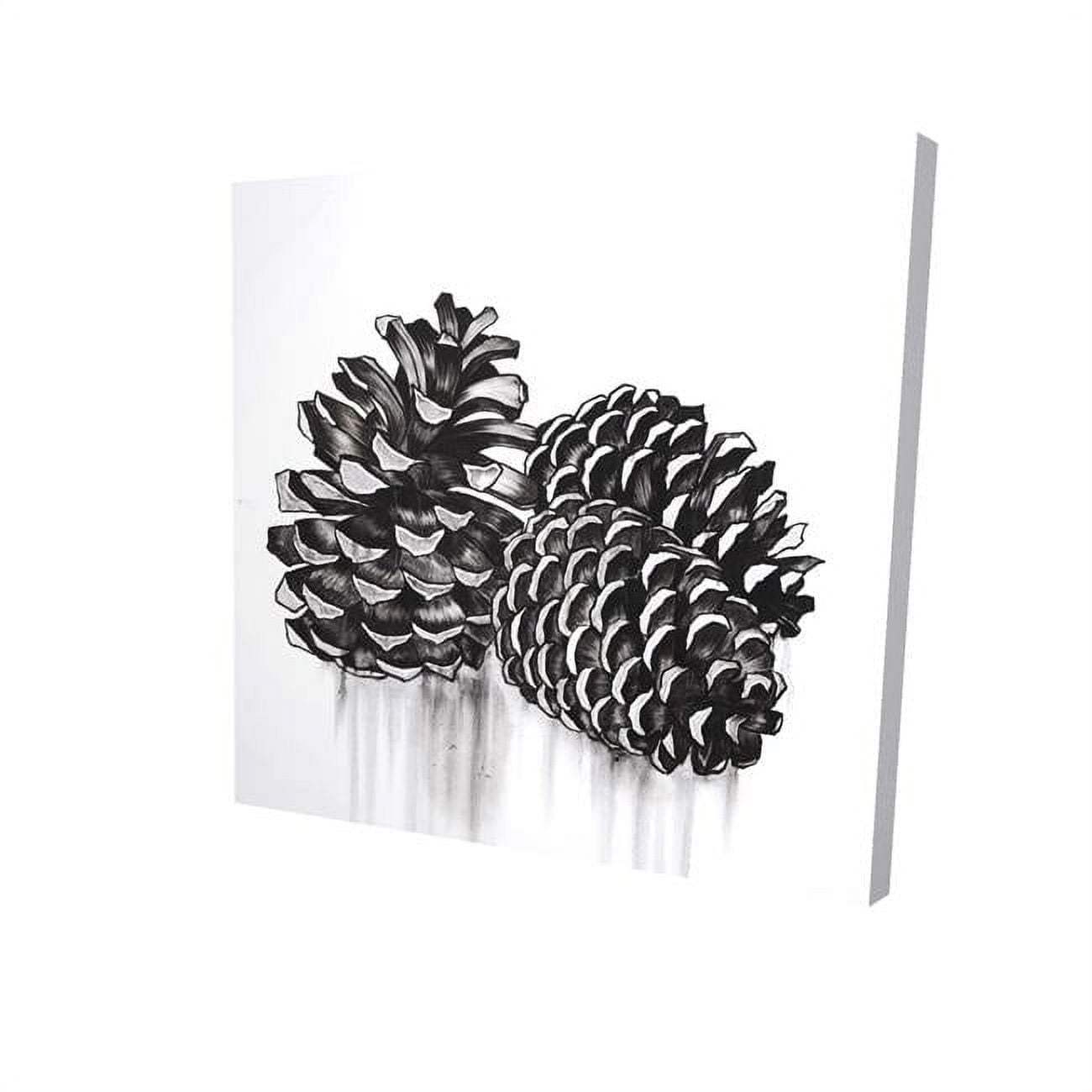 12 x 12 in. Three Small Pine Cones-Print on Canvas