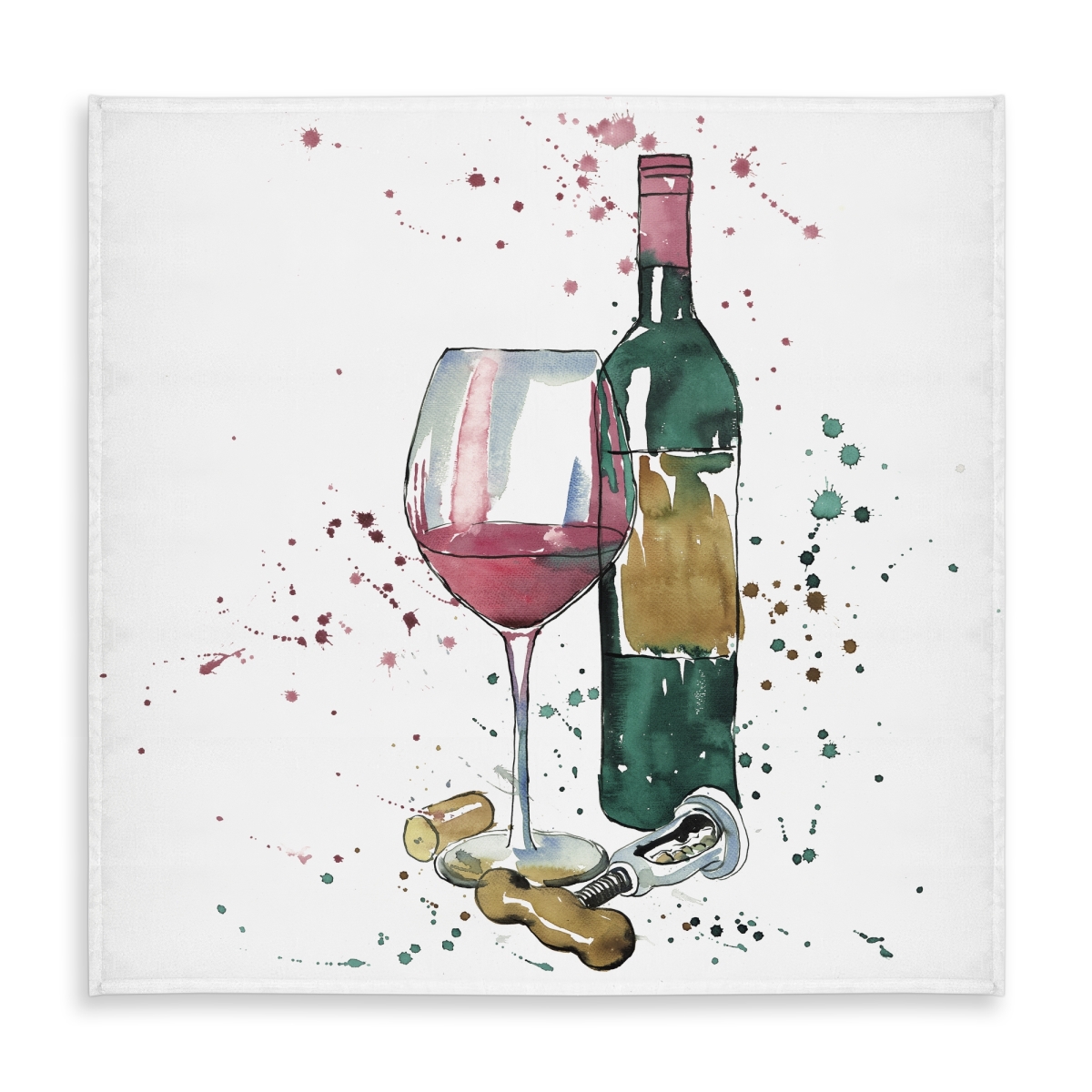 Picture of Begin Home Decor C1TC5858P7LK6Q 58 x 58 in. Bottle of Red Wine Tablecloth - Indoor & Outdoor Home Decor