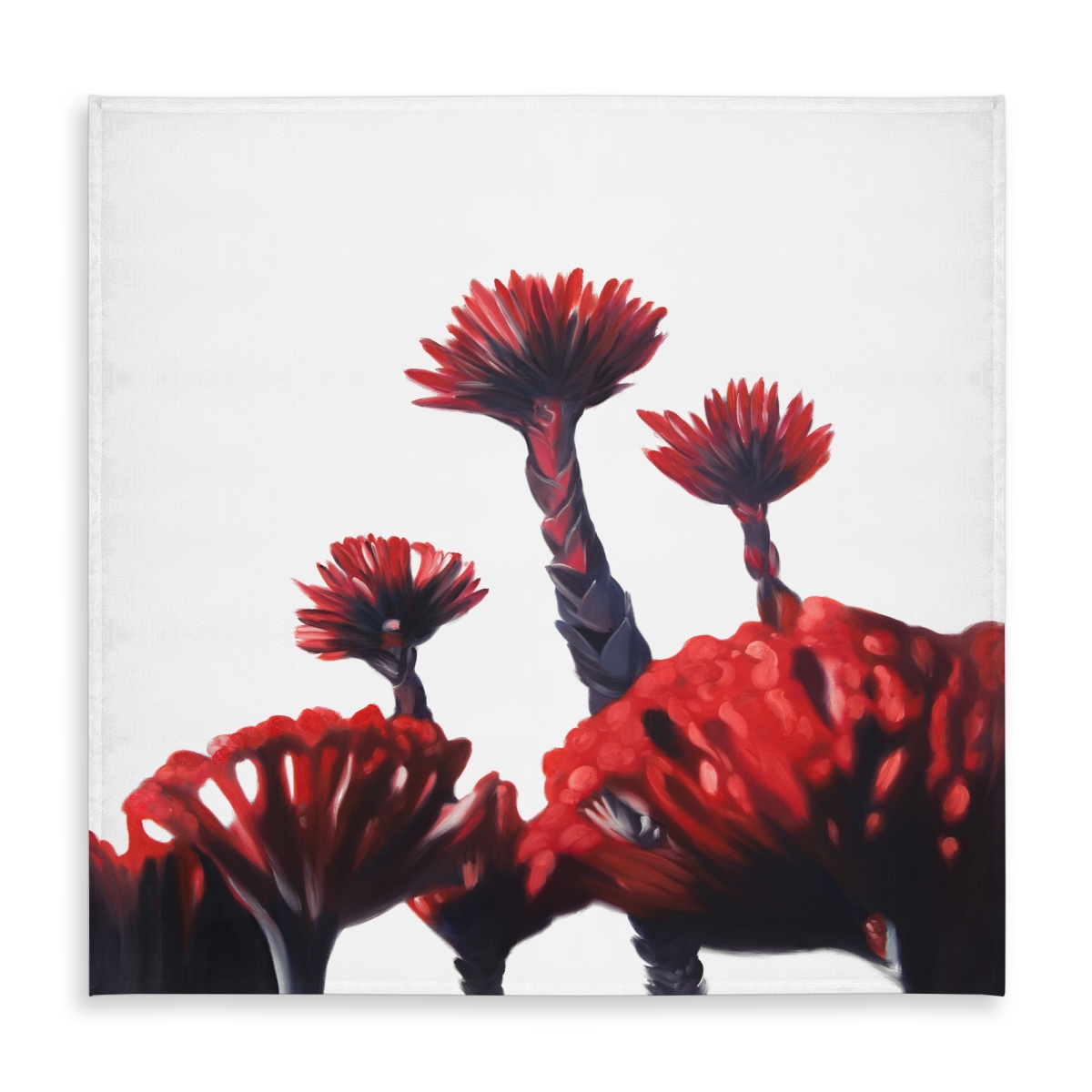 Picture of Begin Home Decor C1TC5858BQIM14 58 x 58 in. Red Tropical Flowers Tablecloth - Indoor & Outdoor Home Decor