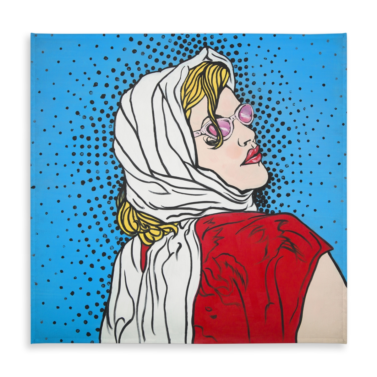 Picture of Begin Home Decor C1TC5858TKYZXG 58 x 58 in. Pop Art Woman Tablecloth - Retro Indoor & Outdoor Home Decor