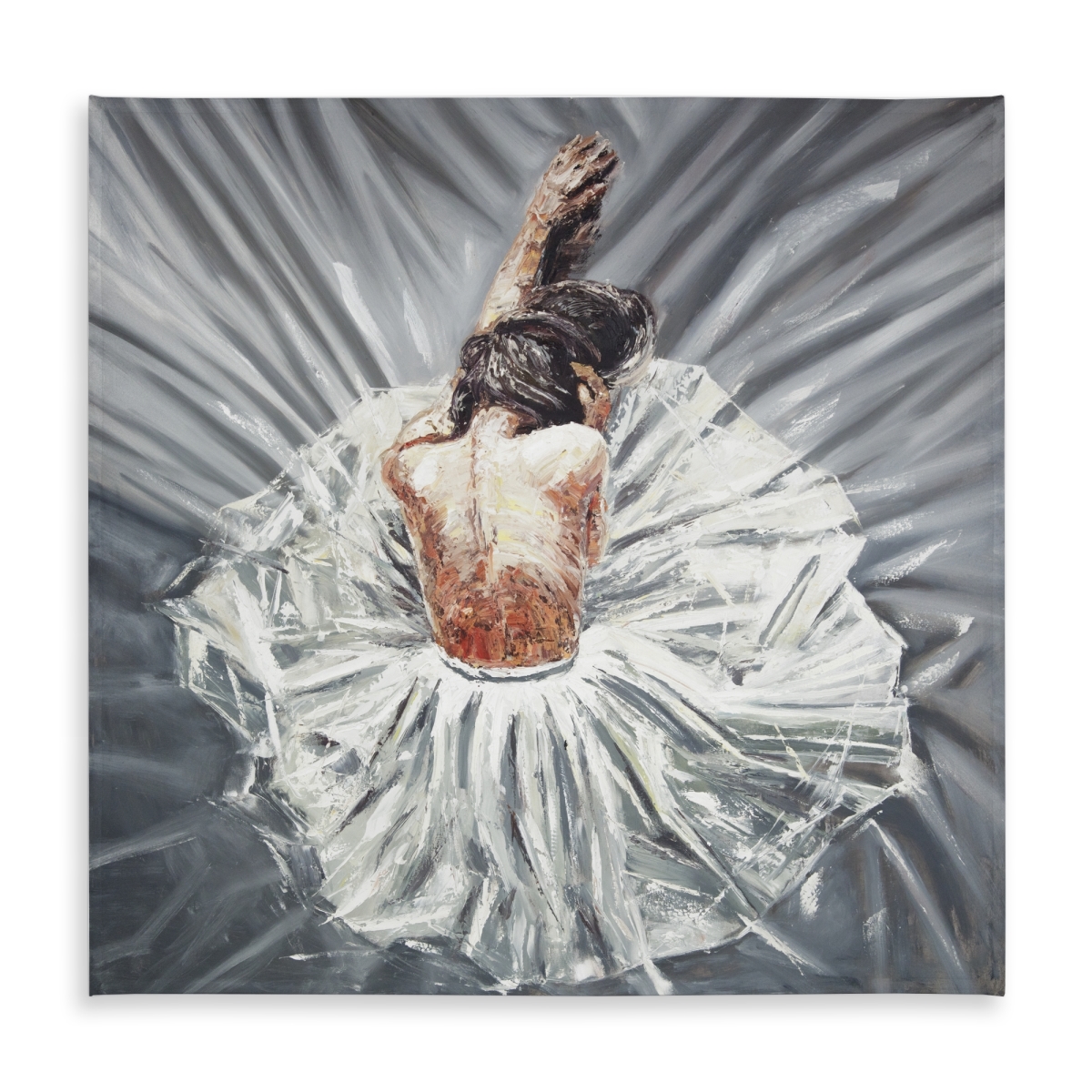Picture of Begin Home Decor C1TC585818G5EI 58 x 58 in. Ballerina Gray Tablecloth - Indoor & Outdoor Modern Home Decor
