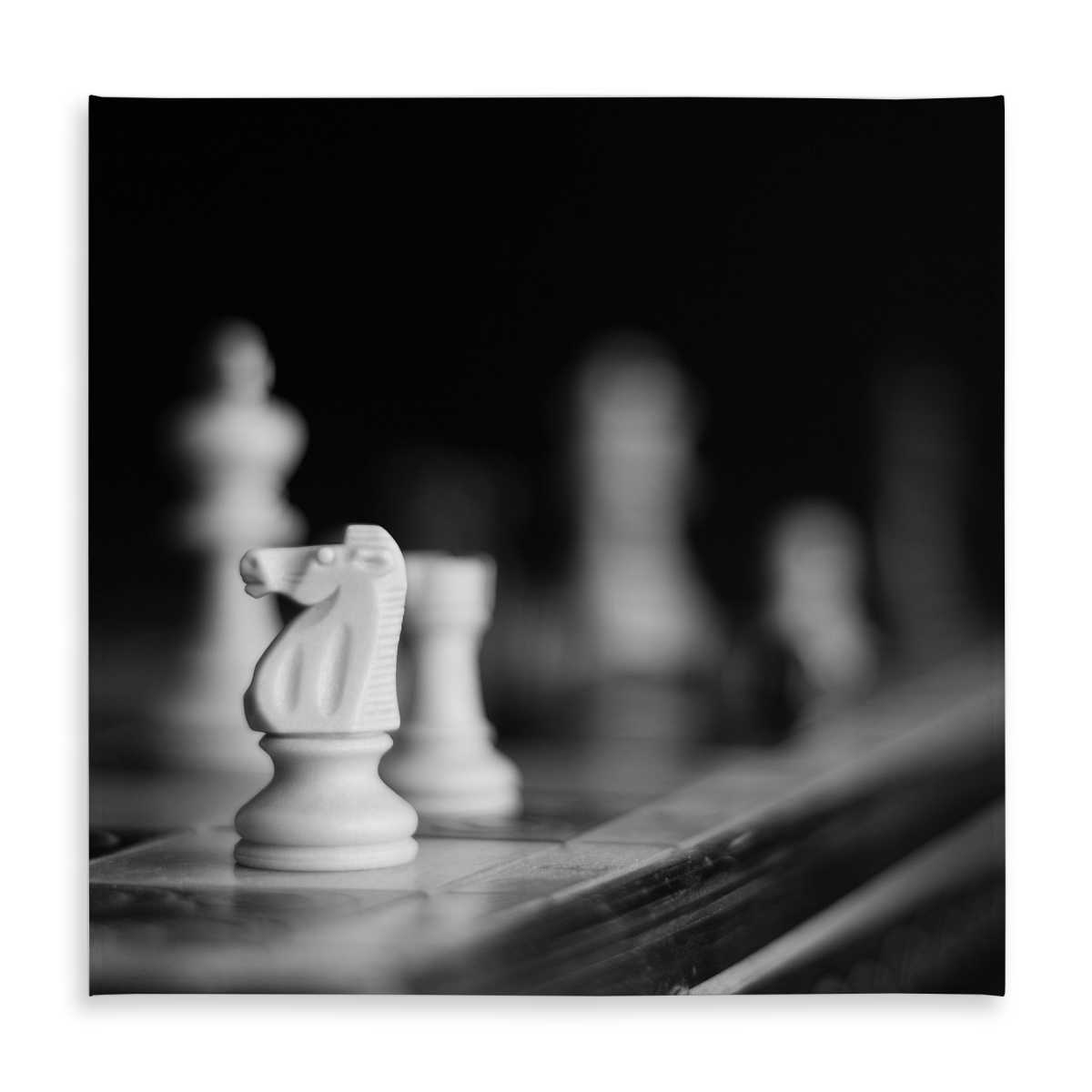Picture of Begin Home Decor C1TC5858GFDF79 58 x 58 in. Monochrome Chess Games Tablecloth - Minimalist Home Decor