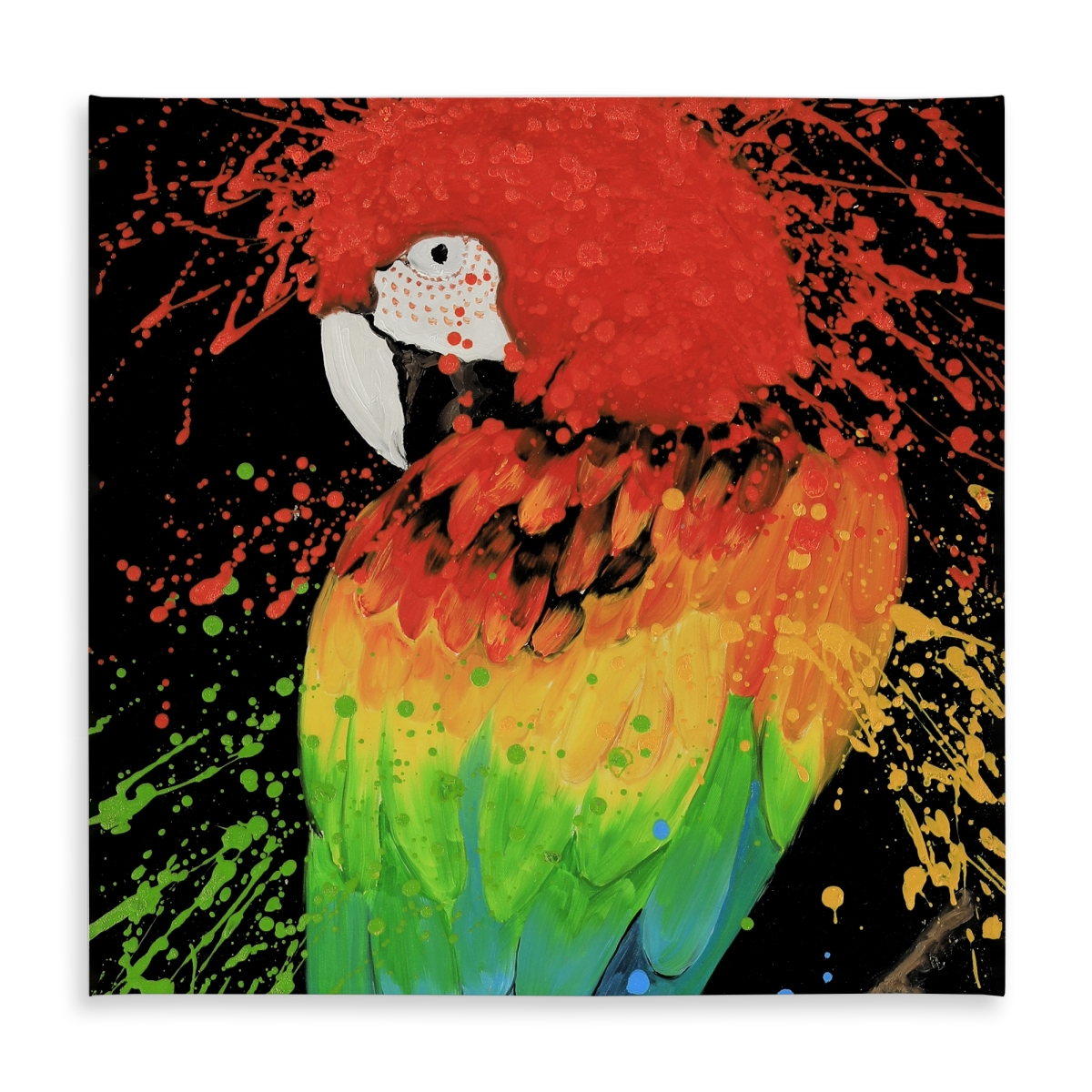 Picture of Begin Home Decor C1TC5858CFELXE 58 x 58 in. Rainbow Parrot Blue Bird Tablecloth - Indoor Outdoor Decor