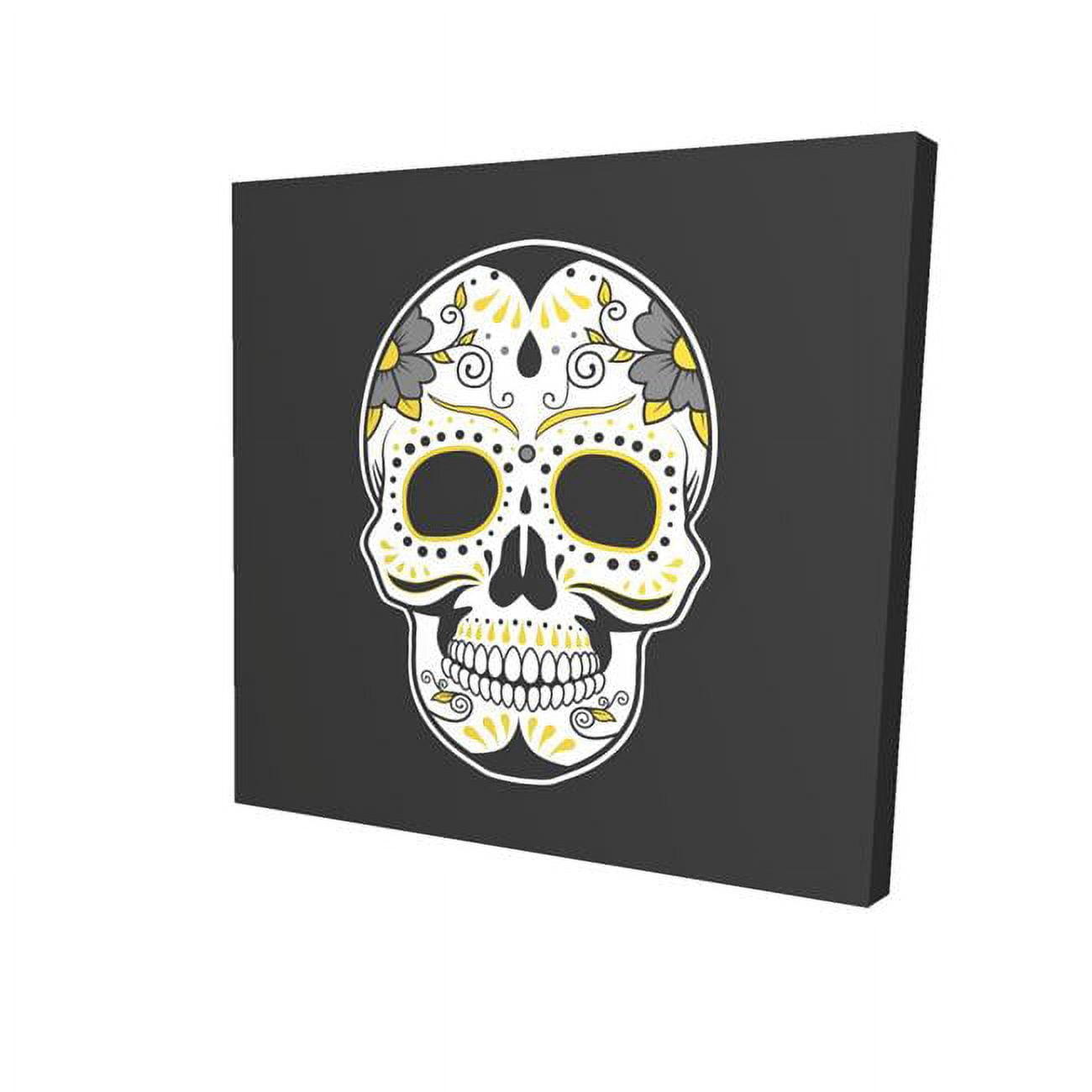 12 x 12 in. Mexican Sugar Skull Art-Print on Canvas
