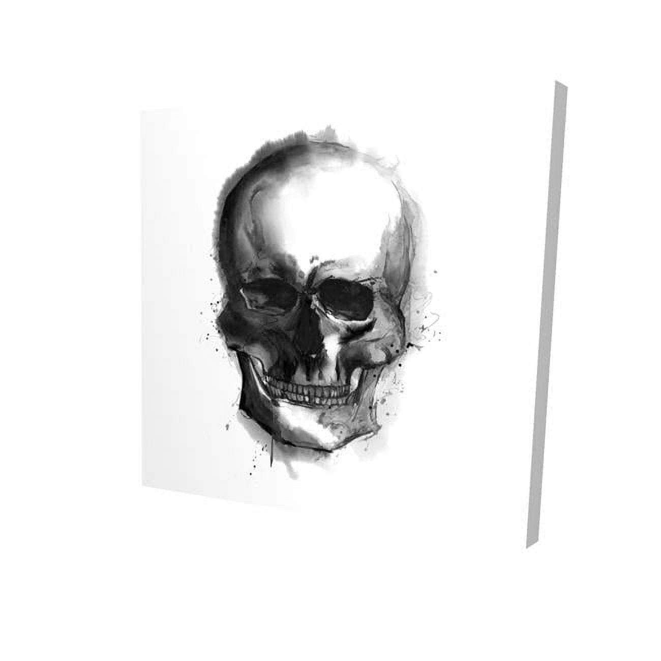 12 x 12 in. Watercolor Dark Skull-Print on Canvas