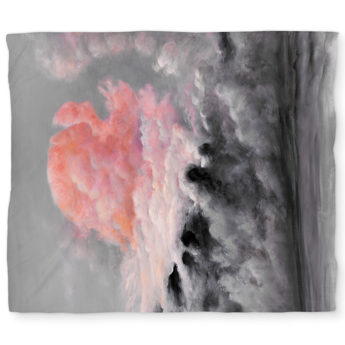 C1DCKSW0D895M7 Pink Clouds Gray King Size Duvet Cover - White Back Home Decor