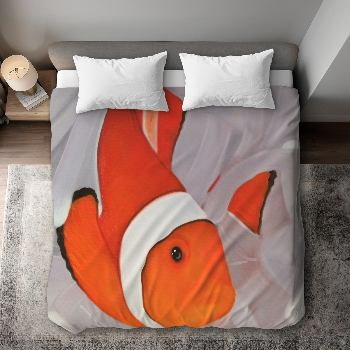 C1DCKSW0Y6X614 Clownfish Under the Sea King Size Duvet Cover - Hyperrealist Art